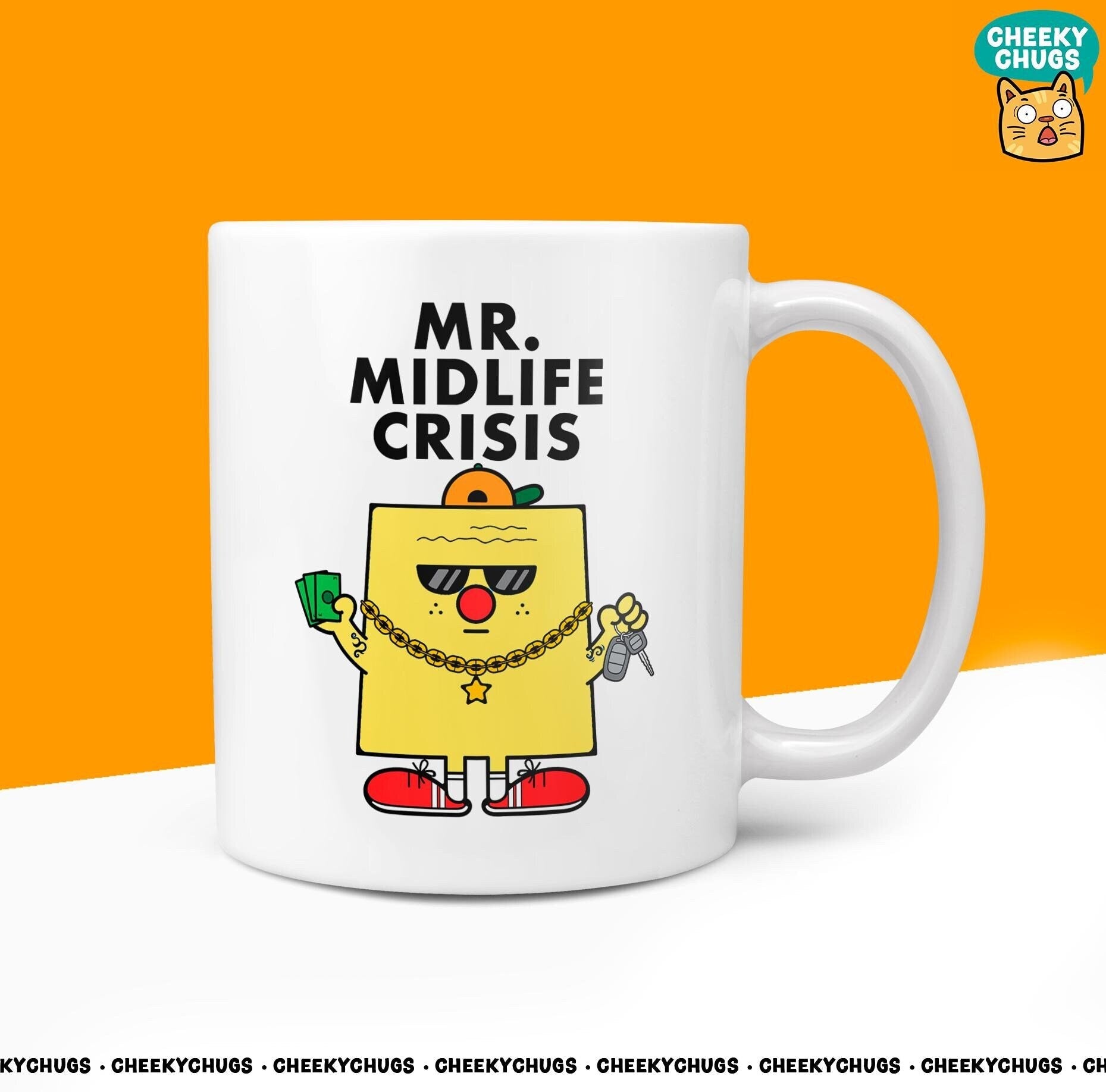 Novelty MR MIDLIFE CRISIS Mug Funny Men Mr Him Gift Secret Santa Present Unique Ceramic Novelty Parody Birthday Christmas Coffee Tea Cup - CheekyChugs