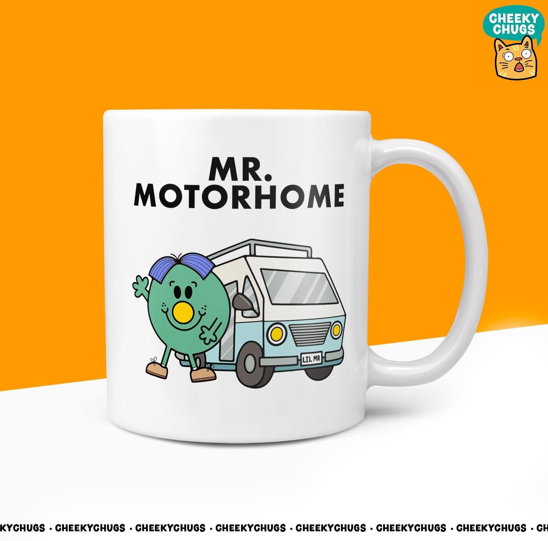 Novelty MR MOTORHOME 10oz Coffee Mug - Funny Men Male Cup For Camper Motorhome Travel Man Christmas Birthday Friend Office Coffee Mug - CheekyChugs