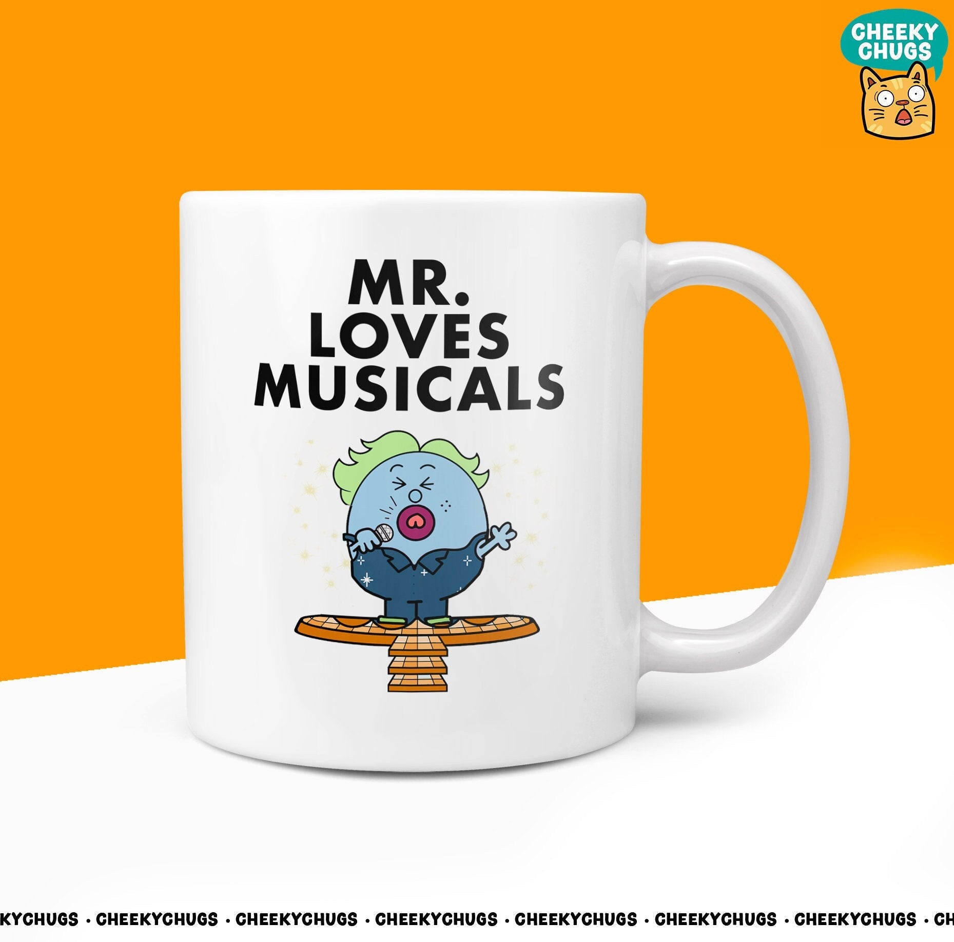 Novelty MR MUSICALS 10oz Coffee Mug - Ideal Muscial Gift for Men Gay Wicked Les Miserable Cats Rock You Singing Tickets Gifts For Him - CheekyChugs