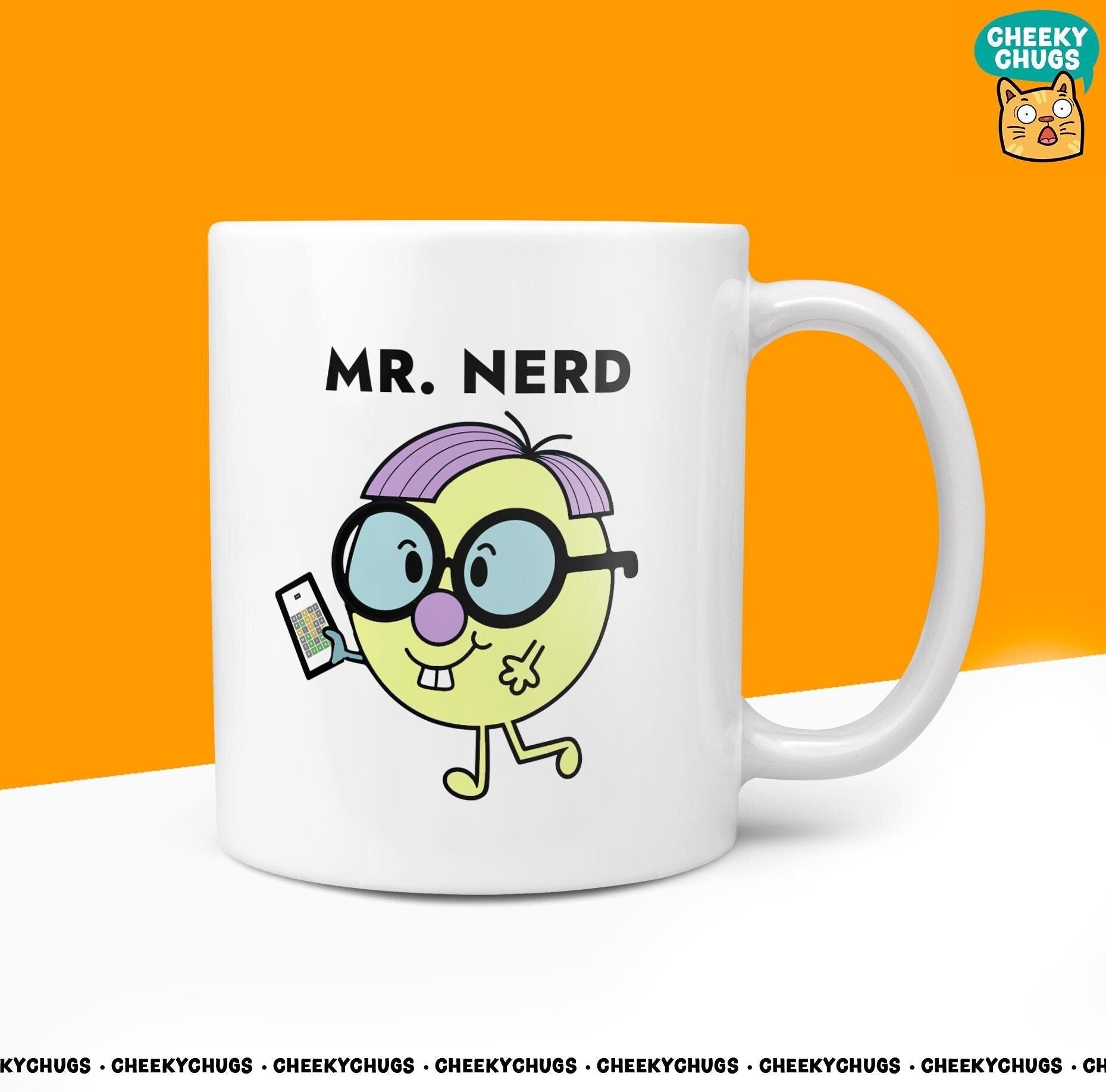 Novelty MR NERD 10oz Coffee Mug - Funny Men Him Male Character Cup For Christmas Birthday Gift Present Friend Coffee Mugs - CheekyChugs