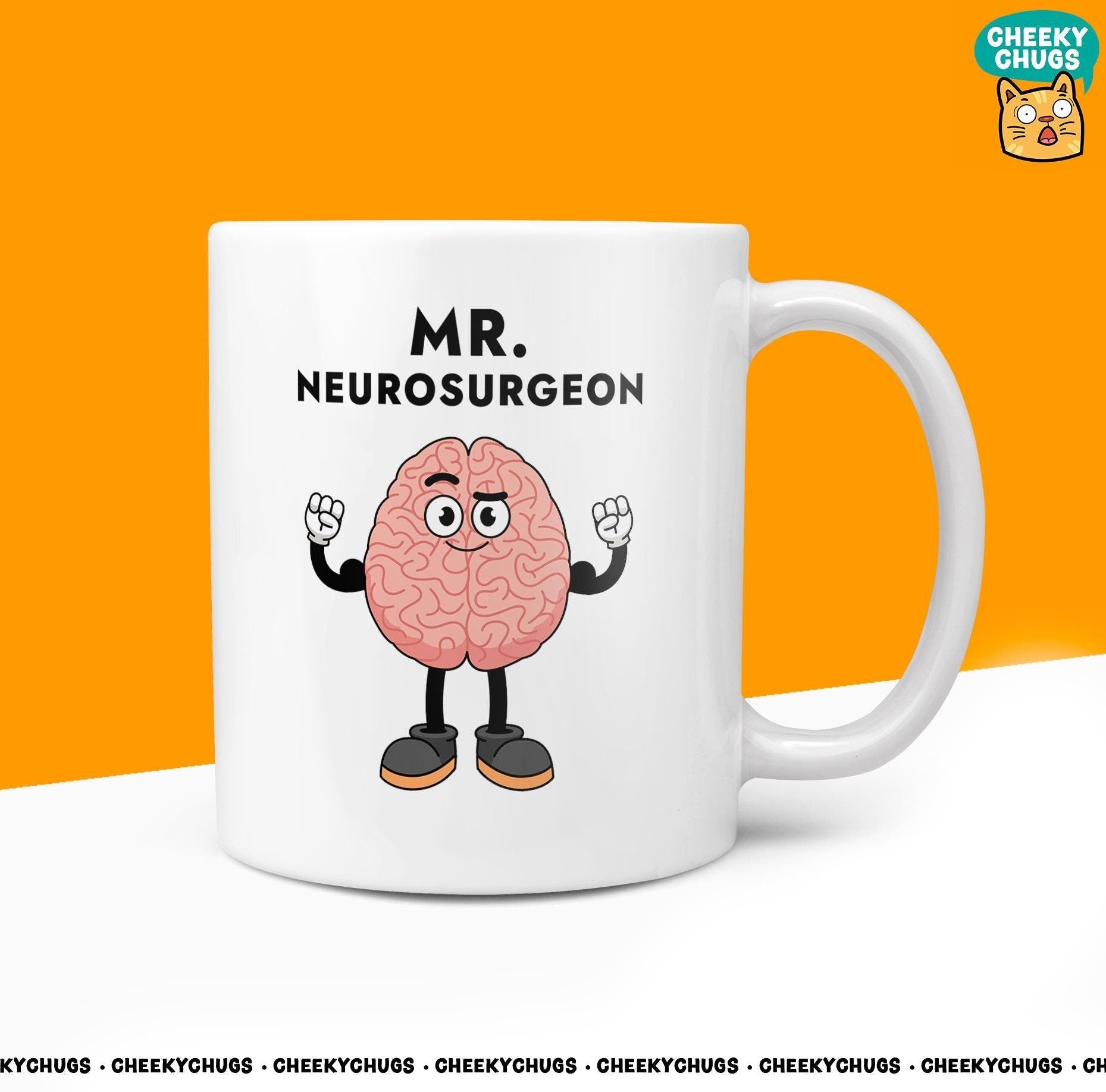 Novelty MR NEUROSURGEON Mug Funny Men Mr Him Gift Secret Santa Present Unique Ceramic Novelty Office Birthday Christmas Coffee Tea Cup - CheekyChugs
