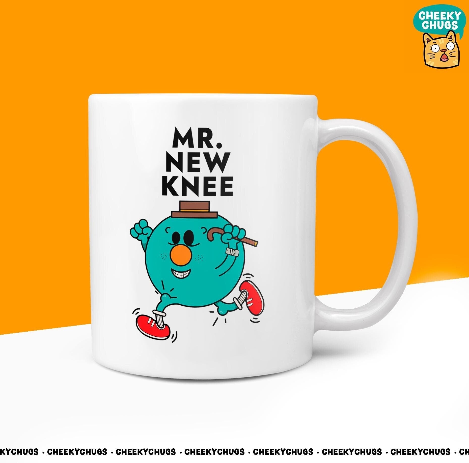 Novelty MR NEW KNEE 10oz Coffee Mug - Funny Men Him Men's Dad Cup For Christmas Birthday Gift Present New Home Knee Operation Coffee Mugs - CheekyChugs