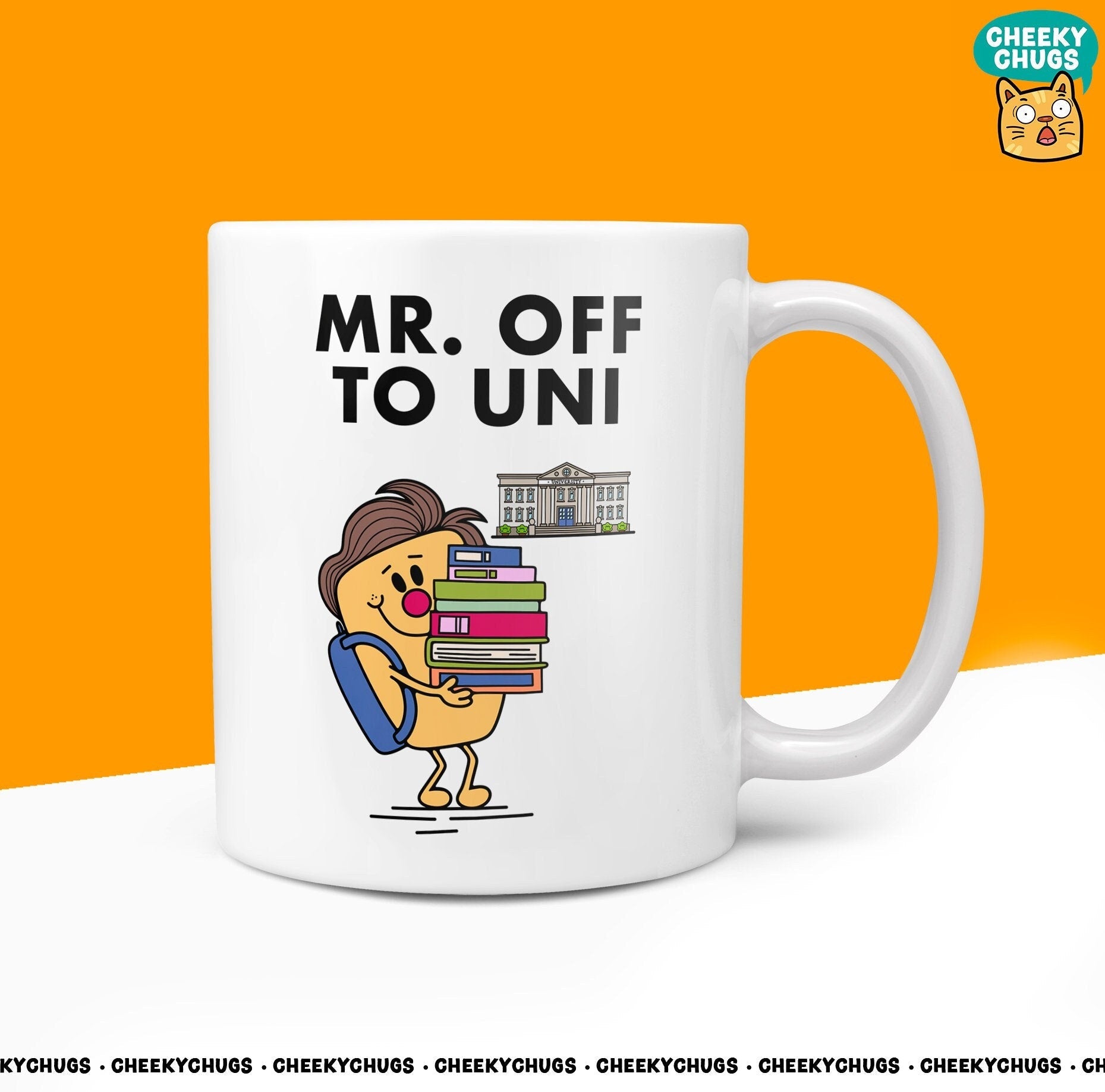 Novelty Mr OFF TO UNI Mug Funny Men Mr Him Gift Secret Santa Present Unique Ceramic Novelty Office Birthday Christmas 10oz Coffee Tea Cup - CheekyChugs