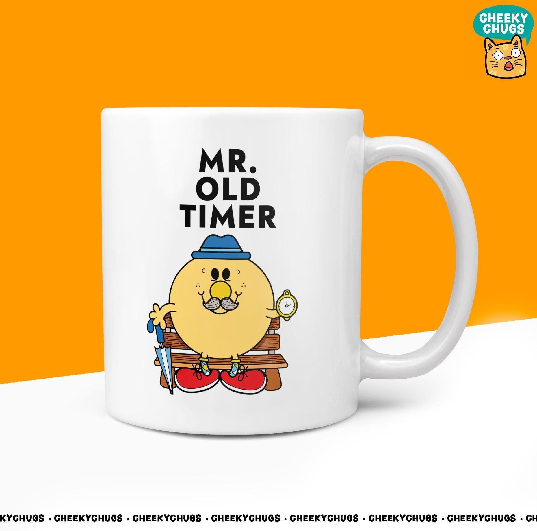 Novelty MR OLD TIMER Mug Funny Men Mr Him Gift Secret Santa Present Unique Ceramic Novelty Office Birthday Christmas Coffee Tea Cup - CheekyChugs
