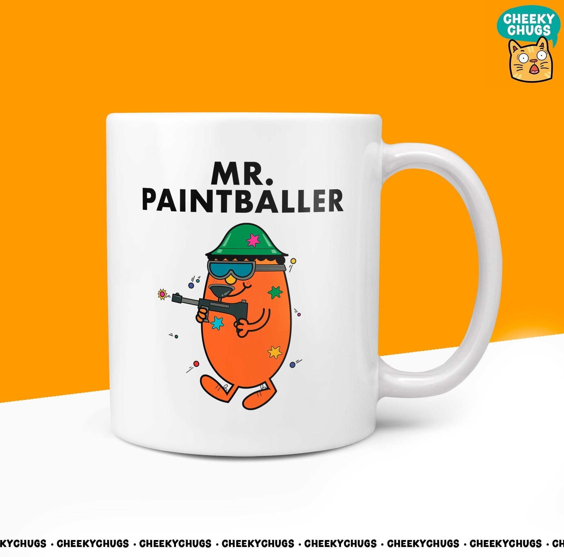 Novelty MR PAINTBALLER Mug Funny Men Mr Him Gift Secret Santa Paint Balling Game Combat Guns Birthday Christmas 10oz Coffee Tea Cup - CheekyChugs
