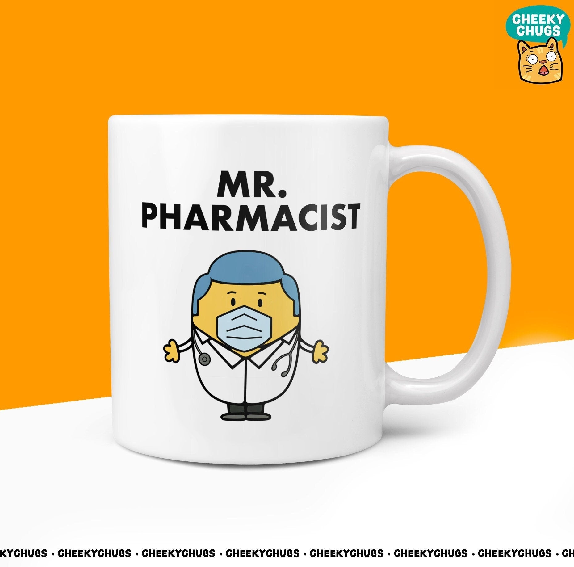 Novelty MR PHARMACIST 10oz Coffee Mug - Funny Gifts For Pharmacy Worker Colleague Men Him Manager Work Secret Santa Birthday Christmas - CheekyChugs