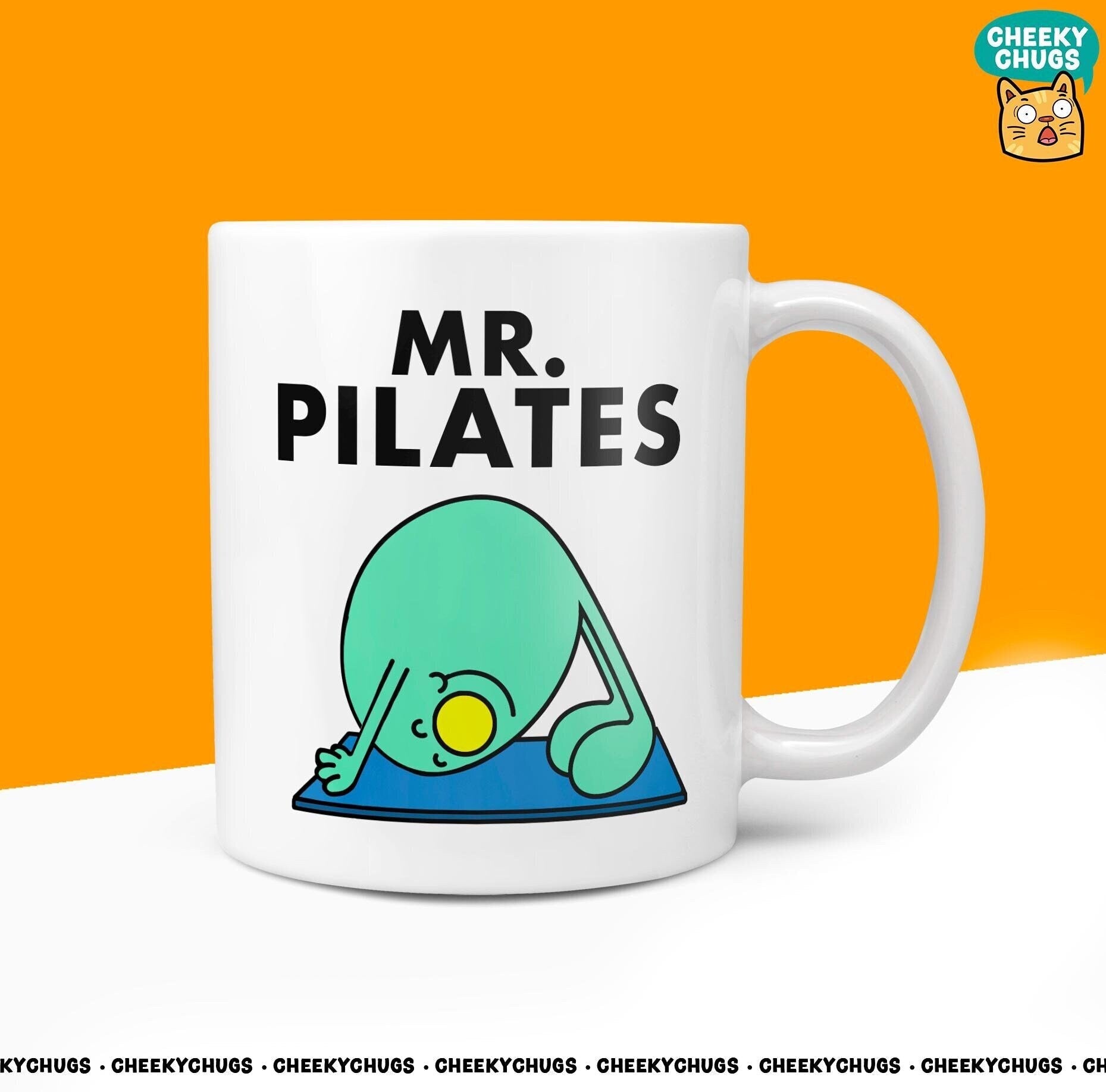 Novelty MR PILATES Mug Funny Mens Him Men Gift Secret Santa Present Ceramic Novelty Office Birthday Christmas 10oz Coffee Tea Cup - CheekyChugs
