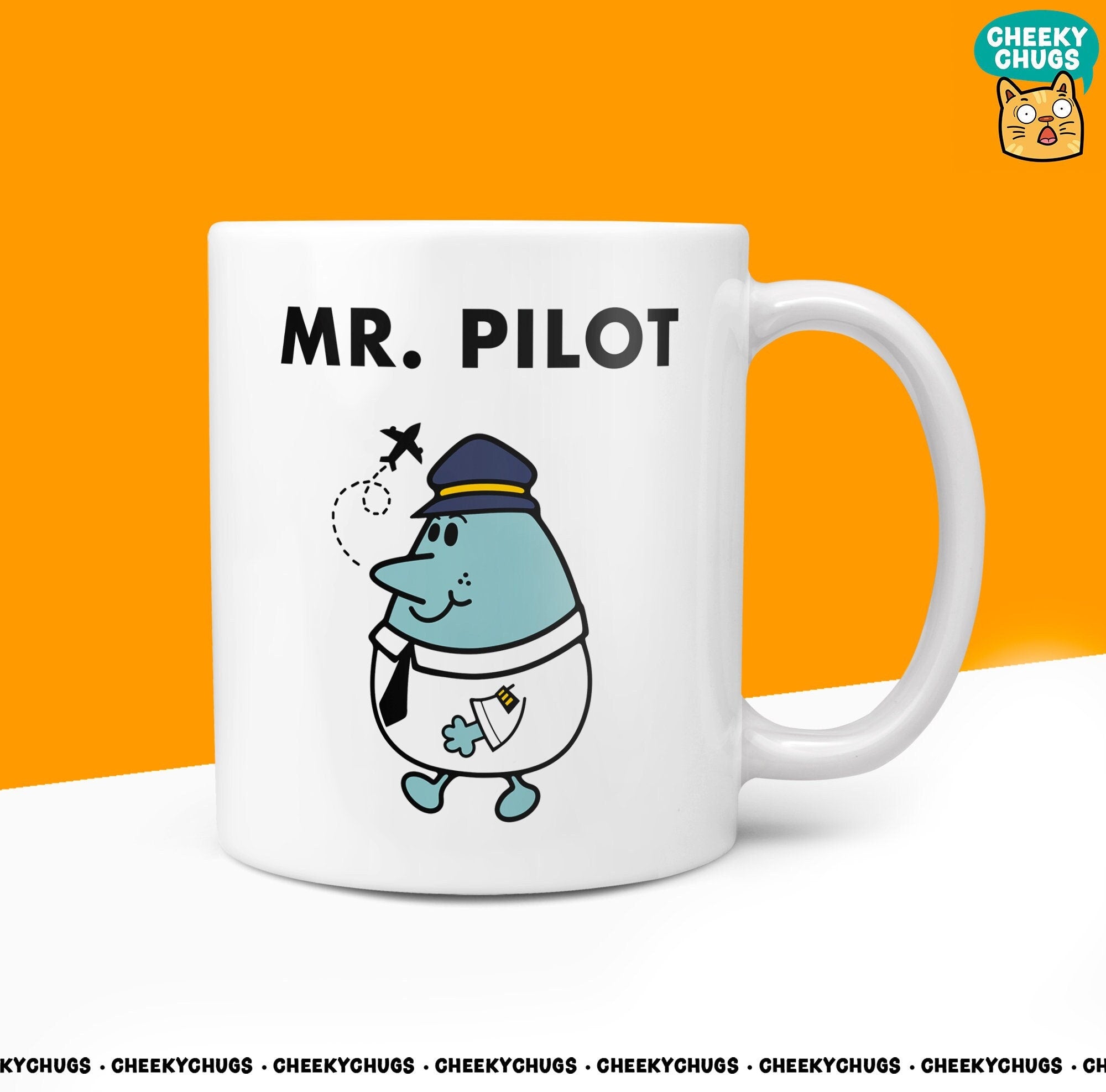 Novelty Mr PILOT Mug Funny Men Mr Him Gift Secret Santa Present Unique Ceramic Novelty Office Birthday Christmas 10oz Coffee Tea Cup - CheekyChugs