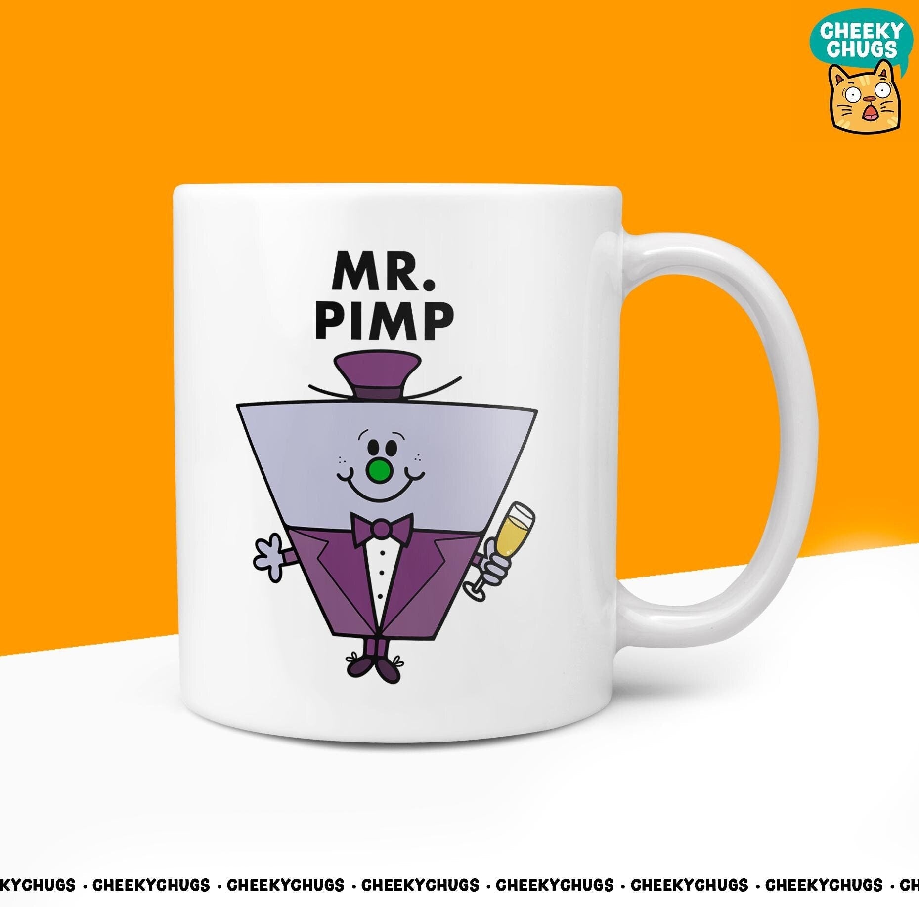 Novelty MR PIMP Mug Funny Him Men Male Gift Secret Santa Present Unique Ceramic Novelty Office Birthday Christmas 10oz Tea Cup - CheekyChugs