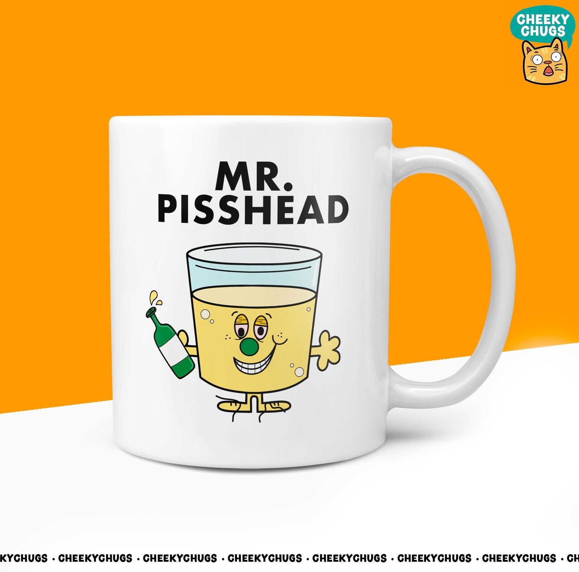 Novelty MR PISSHEAD Mug Funny Drinker Men's Him Drink Alcohol Gift Men Secret Santa Present Unique Rude Ceramic Novelty Birthday Christmas - CheekyChugs