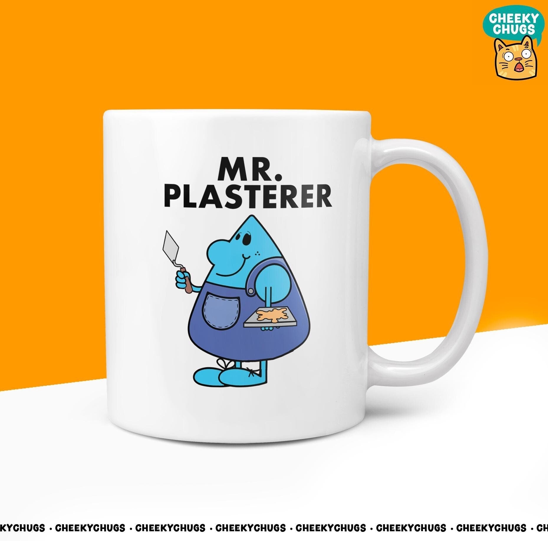 Novelty MR PLASTERER 10oz Coffee Mug - Funny Men Him Male Character Cup For Christmas Birthday Gift Present Friend Coffee Mugs - CheekyChugs
