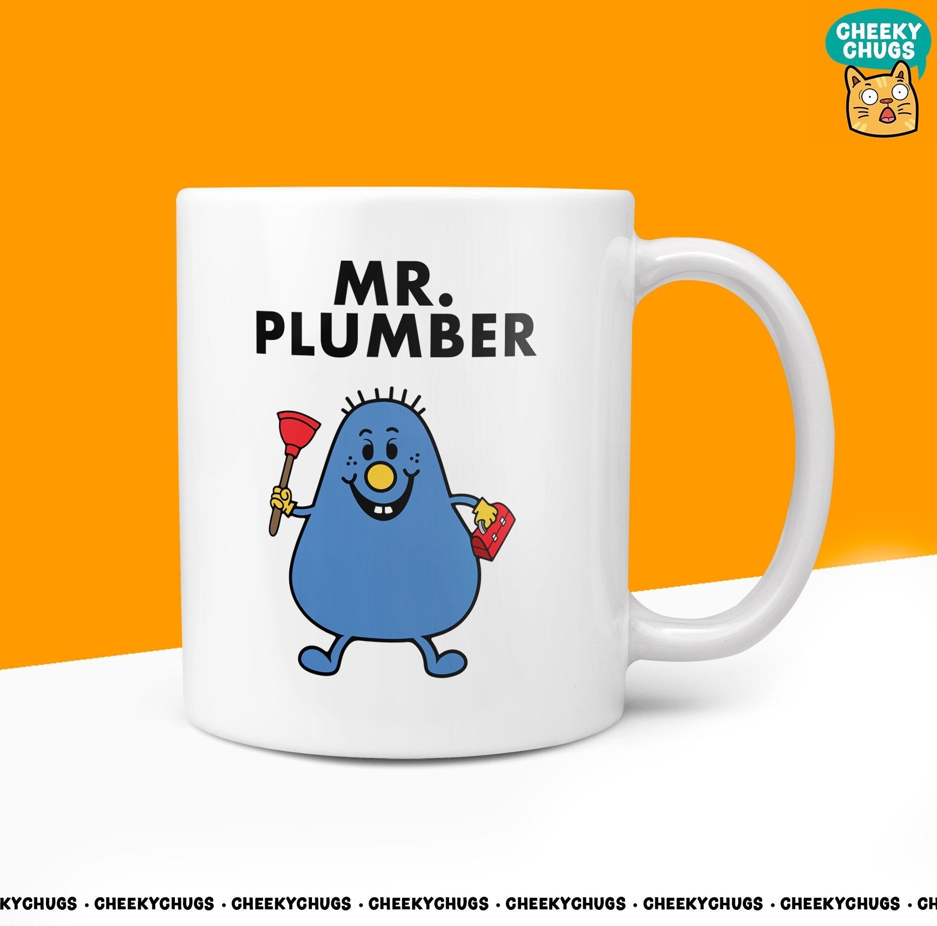 Novelty Mr PLUMBER Mug Funny Men Mr Him Gift Secret Santa Present Unique Ceramic Novelty Office Birthday Christmas 10oz Coffee Tea Cup - CheekyChugs