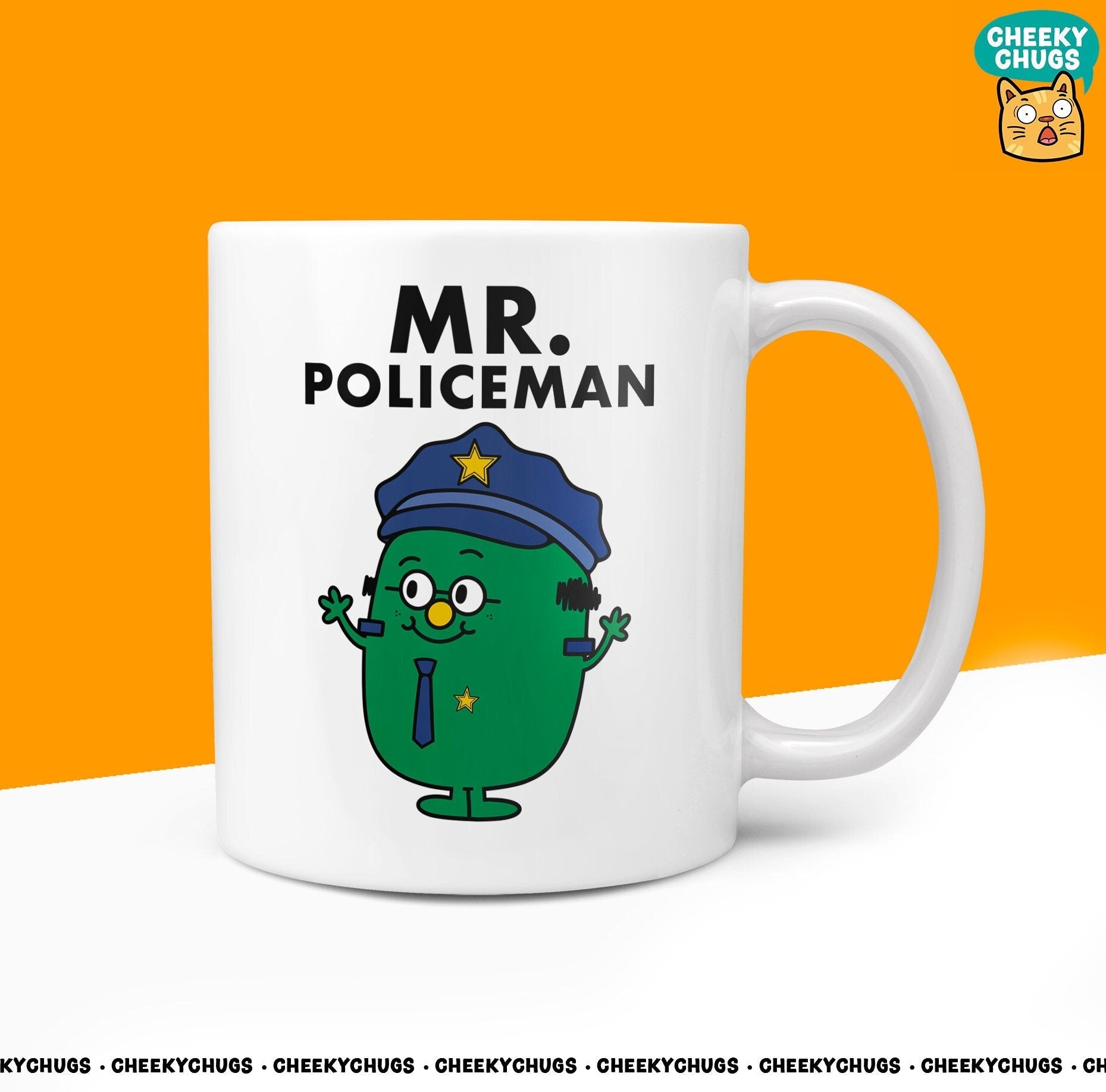Novelty Mr POLICEMAN Mug Funny Men Mr Him Gift Secret Santa Present Unique Ceramic Novelty Office Birthday Christmas 10oz Coffee Tea Cup - CheekyChugs