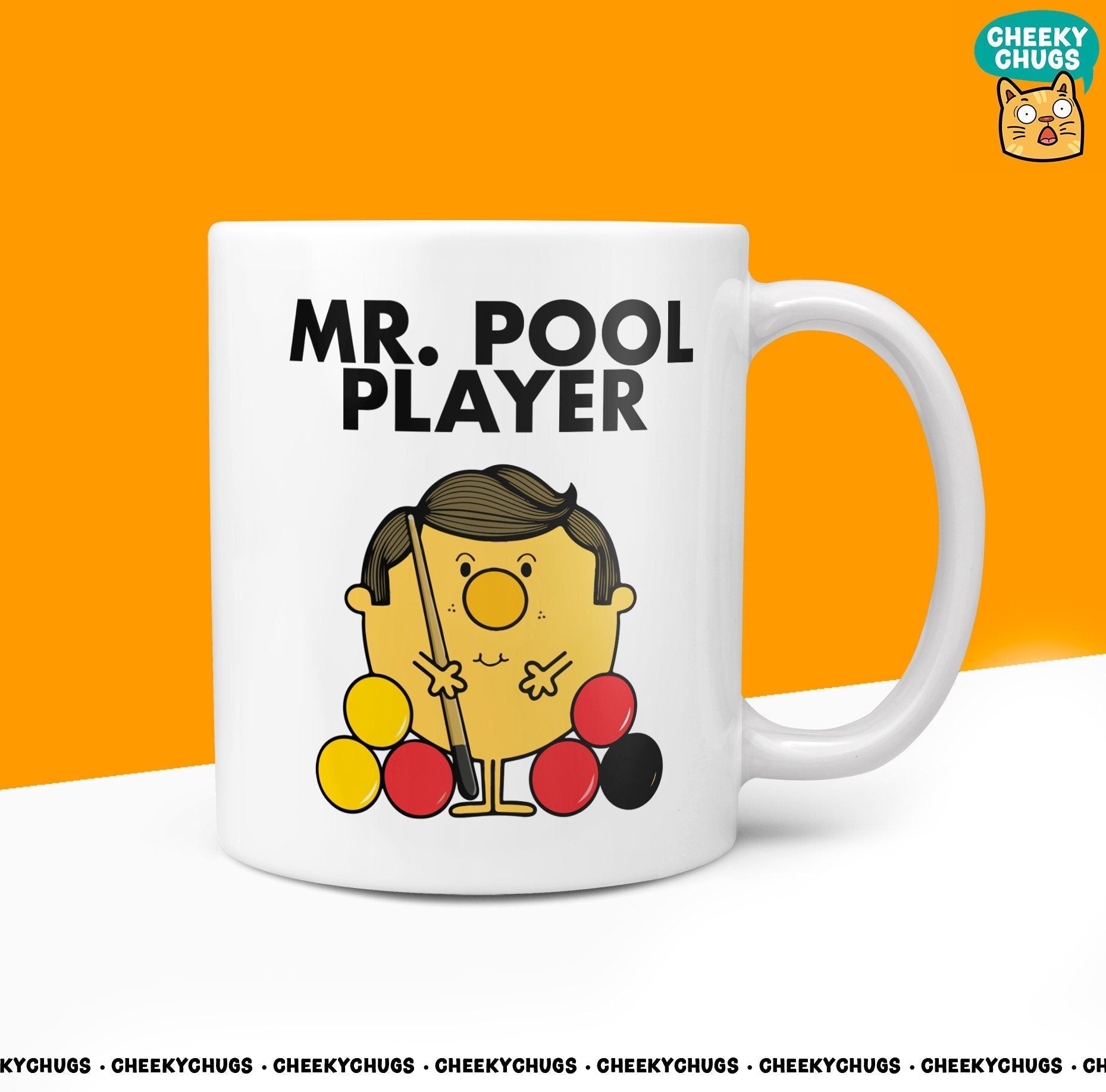 Novelty MR POOL PLAYER Mug Funny Men Mr Him Gift Secret Santa Present Unique Ceramic Novelty Office Birthday Christmas 10oz Coffee Tea Cup - CheekyChugs