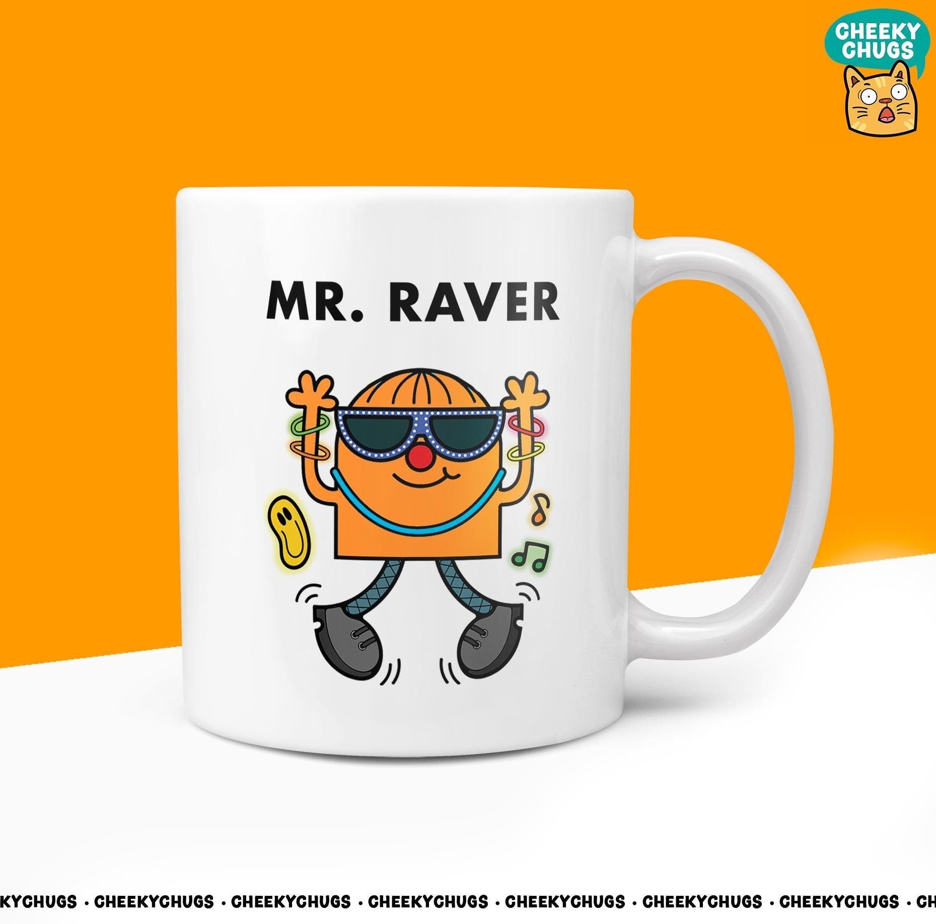 Novelty MR RAVER 10oz Coffee Mug - Funny Mr Male Cup For Christmas Birthday Gift Present Friend Music Rave Coffee Mugs - CheekyChugs