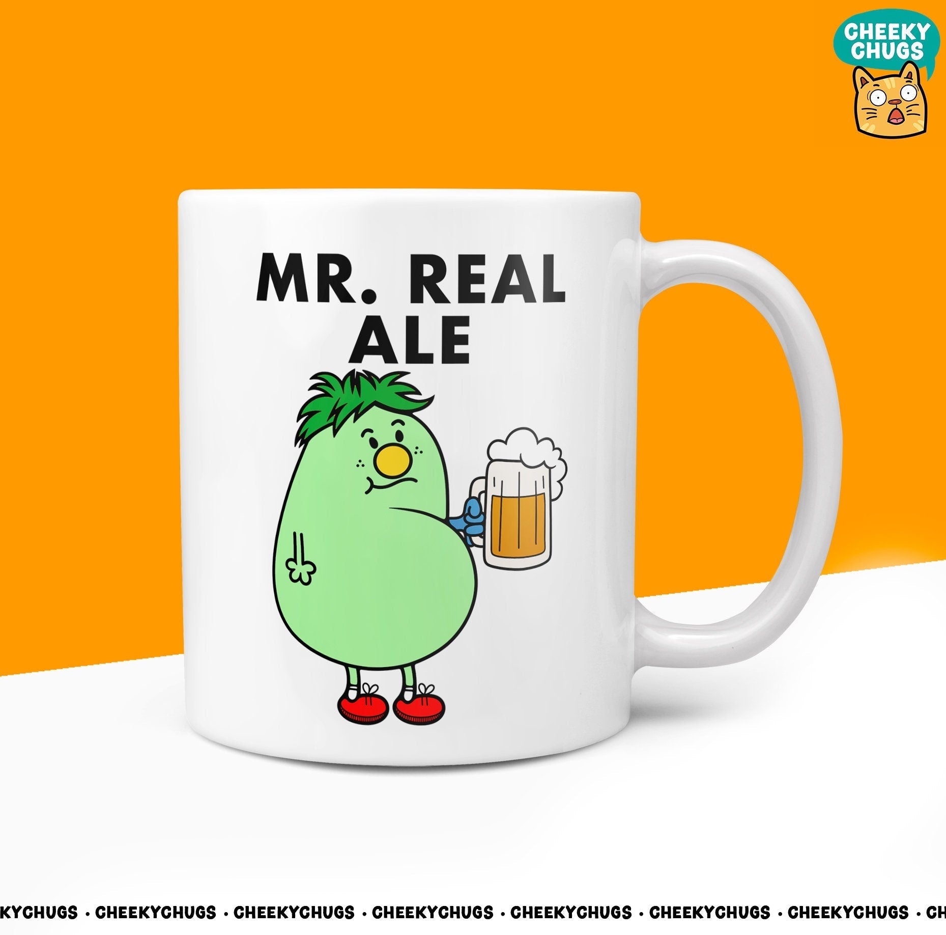 Novelty Mr REAL ALE Mug Funny Men Mr Him Gift Secret Santa Present Unique Ceramic Novelty Office Birthday Christmas 10oz Coffee Tea Cup - CheekyChugs