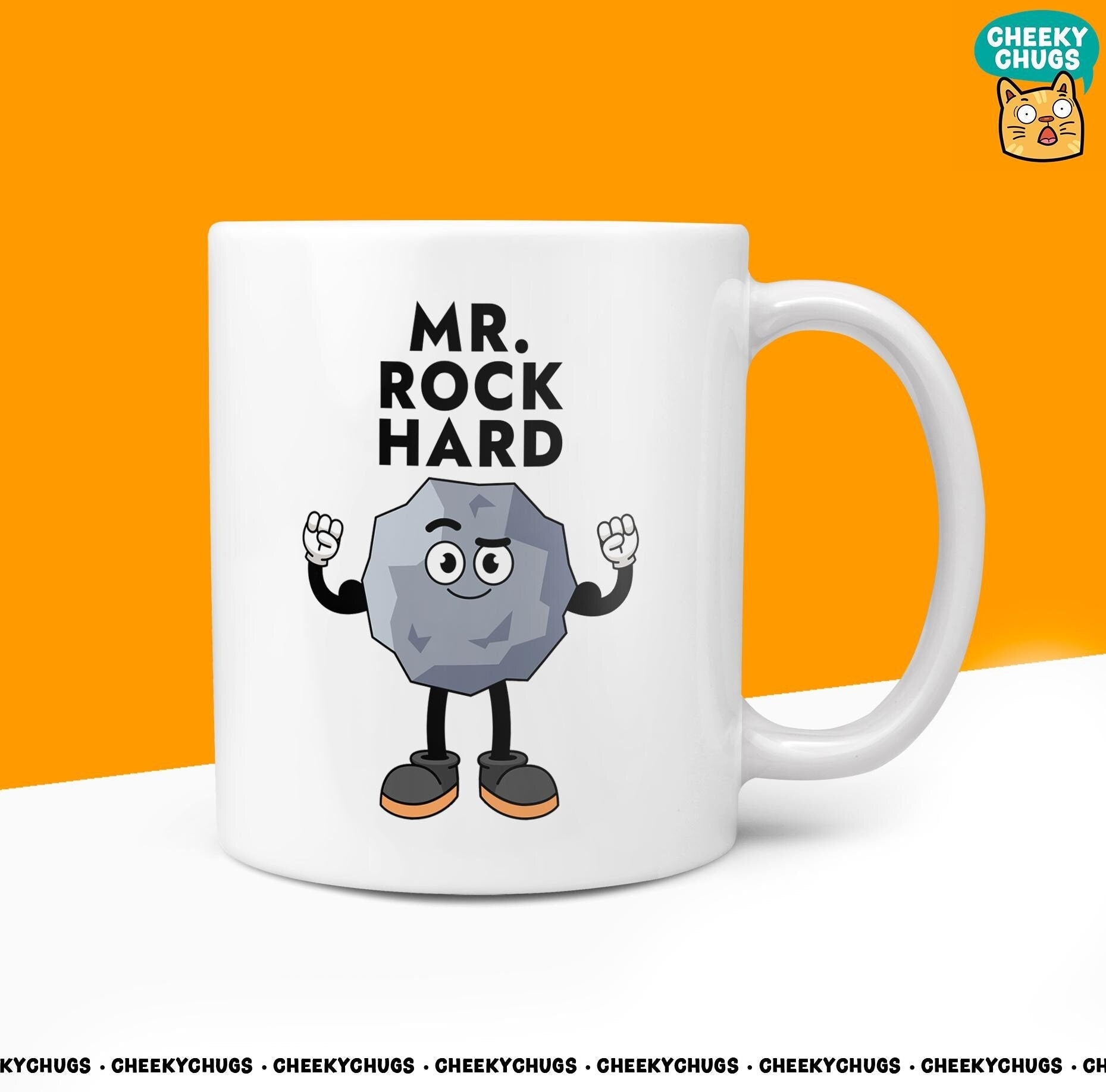 Novelty MR ROCK HARD Mug Funny Men Mr Him Gift Secret Santa Present Unique Ceramic Novelty Office Birthday Christmas Coffee Tea Cup - CheekyChugs
