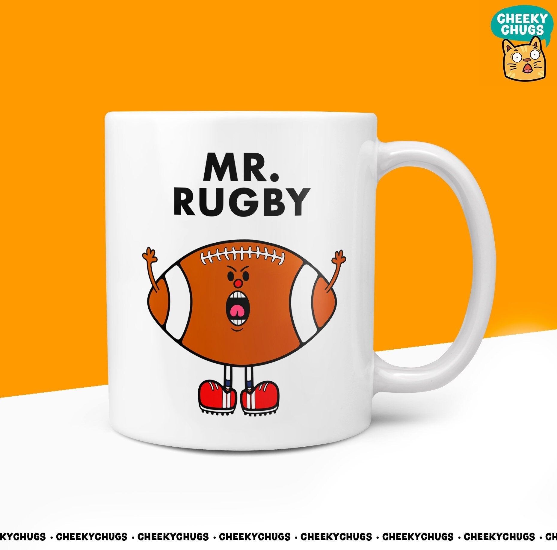 Novelty Mr RUGBY Mug Funny Men Mr Him Gift Secret Santa Present Unique Ceramic Novelty Office Birthday Christmas 10oz Coffee Tea Cup - CheekyChugs
