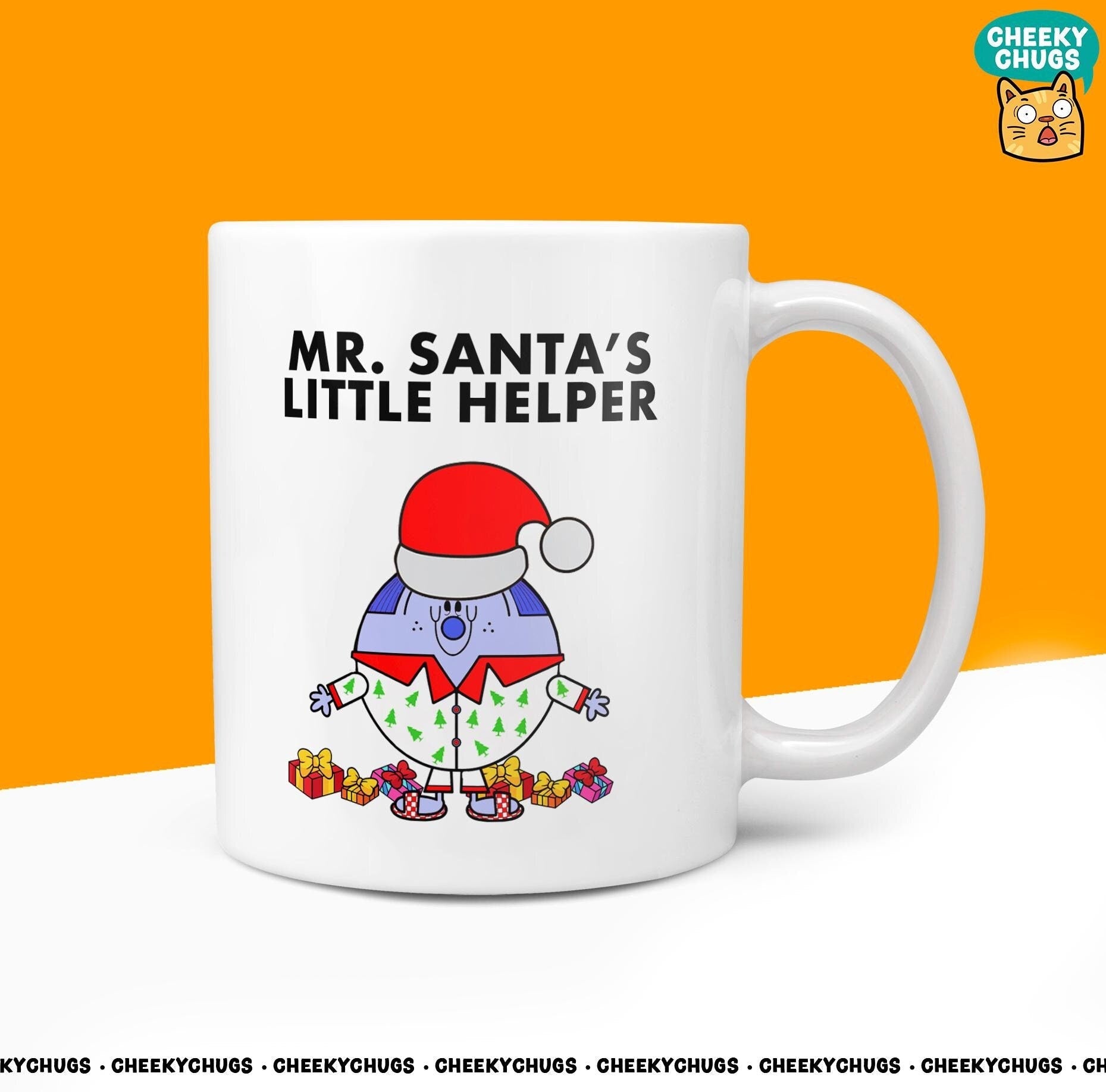 Novelty Mr SANTA'S LITTLE HELPER Mug Funny Men Mr Him Gift Secret Santa Present Unique Ceramic Novelty Office Christmas 10oz Coffee Tea Cup - CheekyChugs