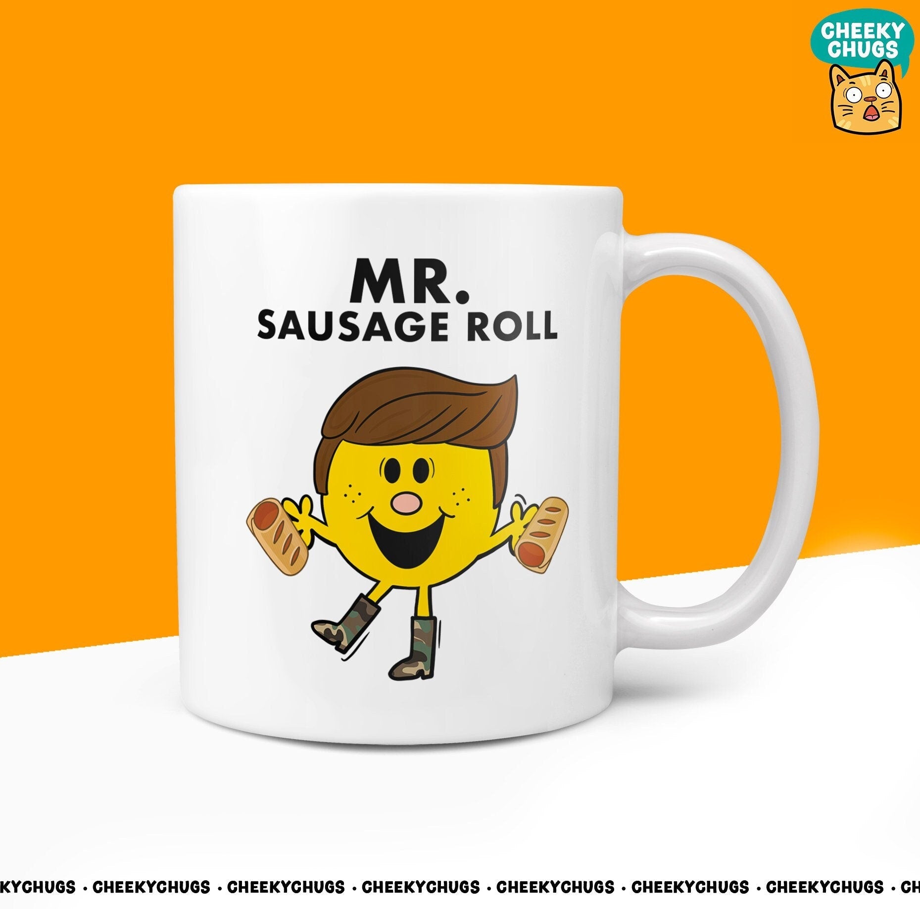 Novelty MR SAUSAGE ROLL Mug Funny Men's Men Gift For Him Secret Santa Present Unique Rude Ceramic Novelty Birthday Christmas 10oz - CheekyChugs