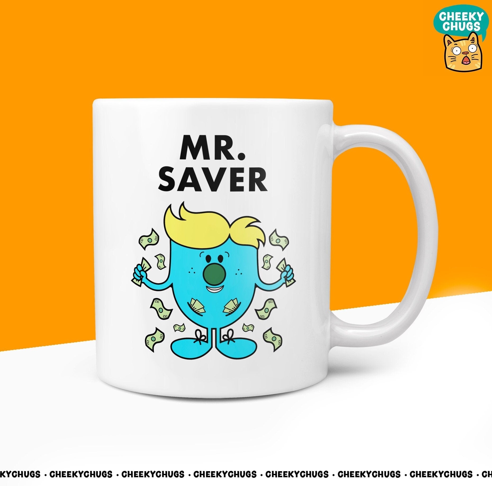 Novelty Mr SAVER Mug Funny Men Mr Him Gift Secret Santa Money Saving Stocks Shares Novelty Office Birthday Christmas 10oz Coffee Tea Cup - CheekyChugs