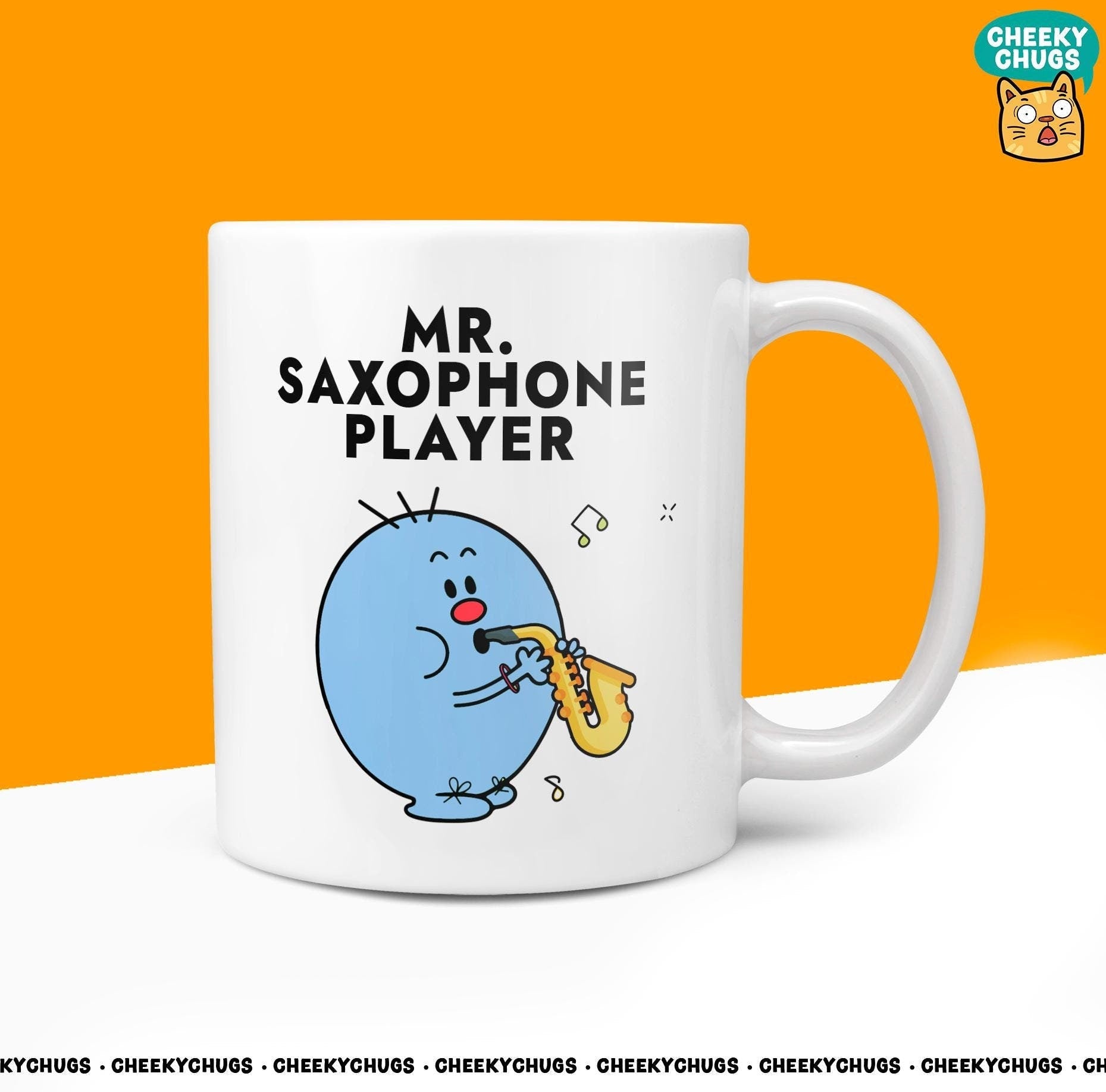 Novelty MR SAXOPHONE 10oz Coffee Mug - Gift For Men Mens Him Band Player Secret Santa Gifts Birthday Christmas Present - CheekyChugs