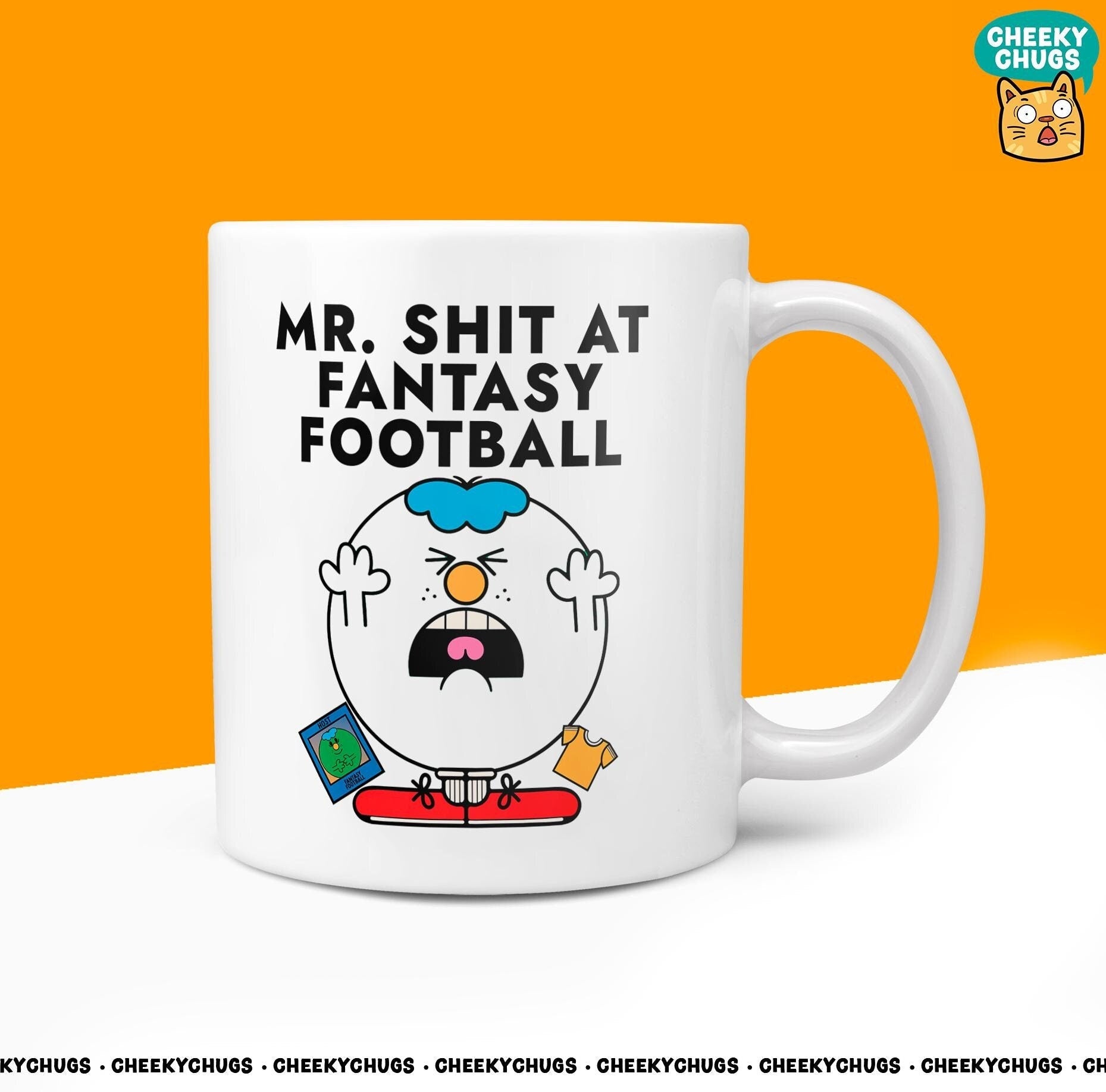 Novelty Mr SHIT At FANTASY FOOTBALL 10oz Coffee Mug - Funny Men Male For Fpl Premier League Man Christmas Birthday Friend Office Coffee Mug - CheekyChugs