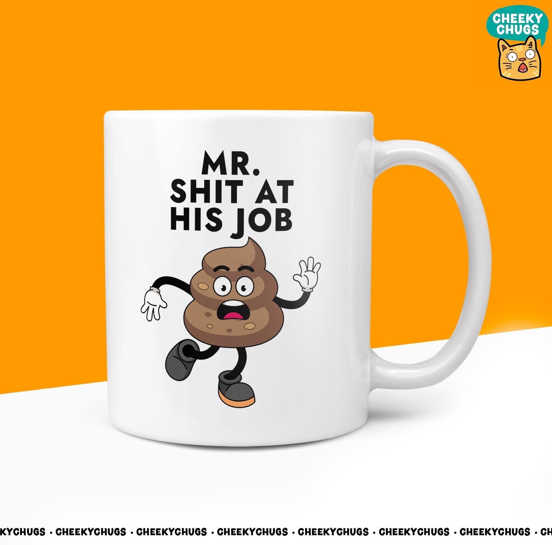 Novelty Mr SHIT At HIS JOB Mug Funny Men Mr Him Gift Secret Santa Present Unique Ceramic Novelty Office Birthday Christmas Coffee Tea Cup - CheekyChugs