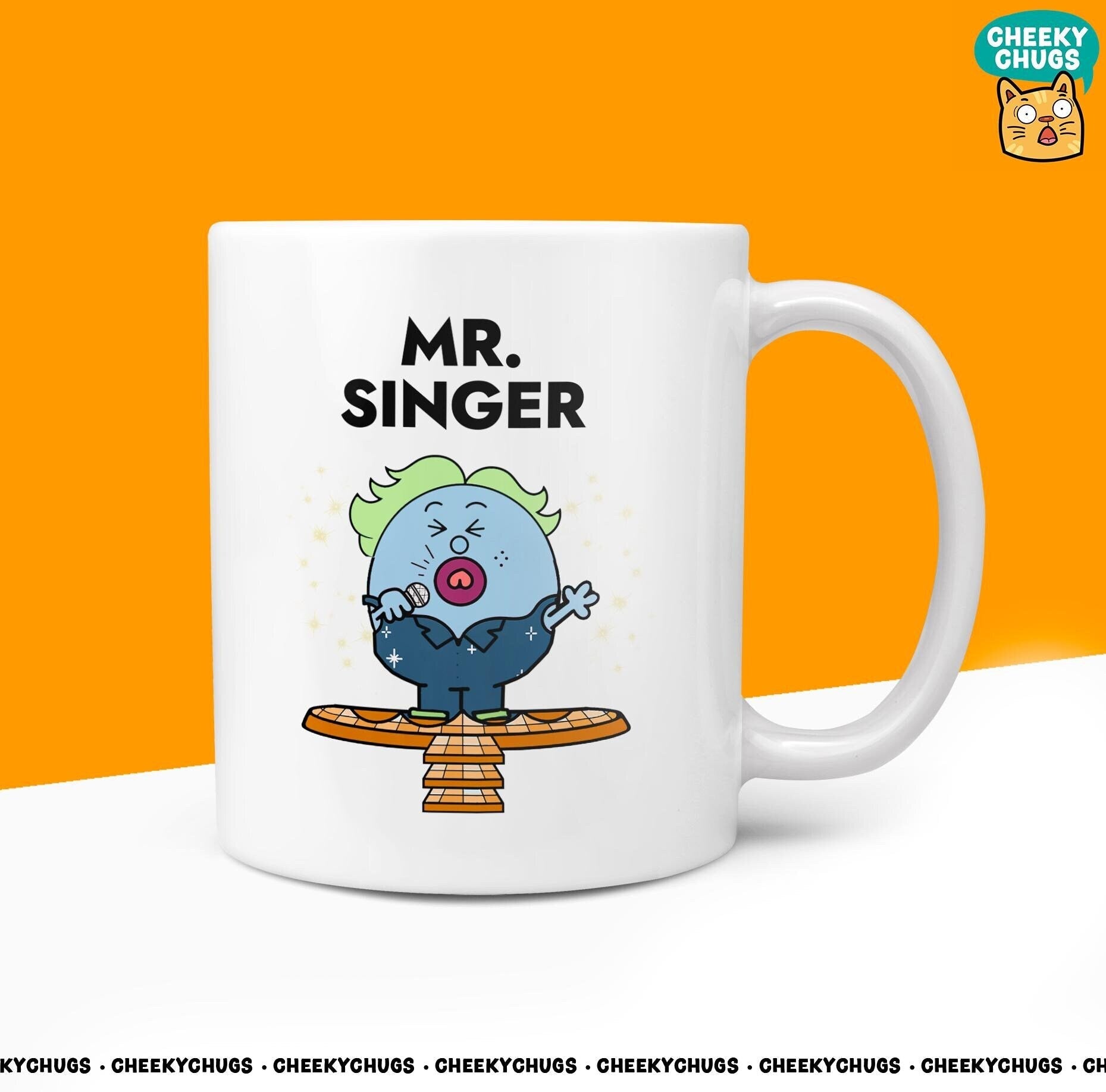 Novelty MR SINGER Mug Funny Men Him Man Mens Gift Secret Santa Present Unique Female Ceramic Novelty Birthday Christmas - CheekyChugs