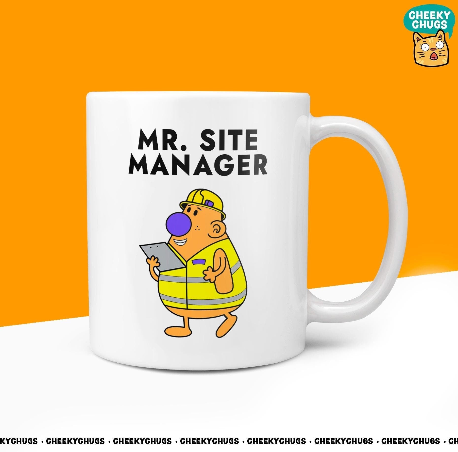 Novelty MR SITE MANAGER Mug Funny Men Him Man Gift Secret Santa Present Ceramic Novelty Parody Birthday Christmas Tea Cup - CheekyChugs