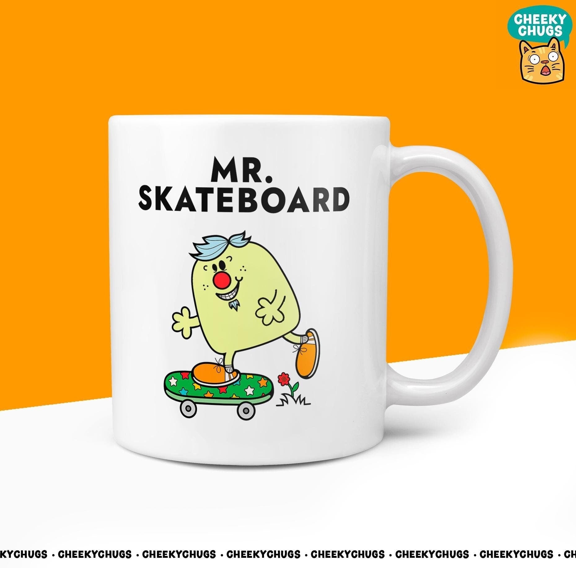 Novelty MR SKATEBOARD Mug Funny Men Mr Him Gift Secret Santa Present Unique Ceramic Novelty Office Birthday Christmas Coffee Tea Cup - CheekyChugs