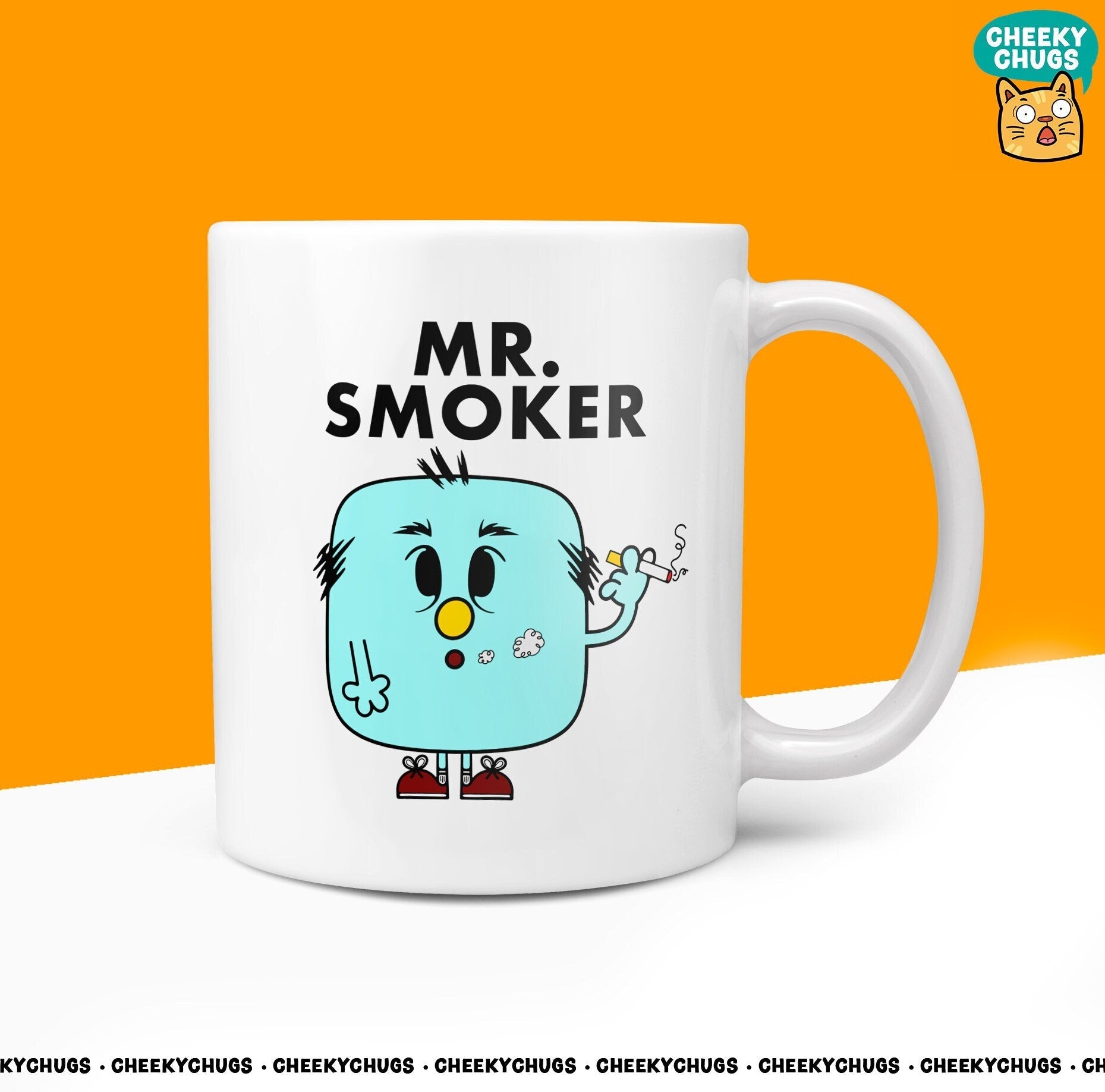 Novelty MR SMOKER 10oz Coffee Mug - Gift For Him Men Male Smoking Cigs Vape Fags Gifts Birthday Christmas Smoke Present - CheekyChugs