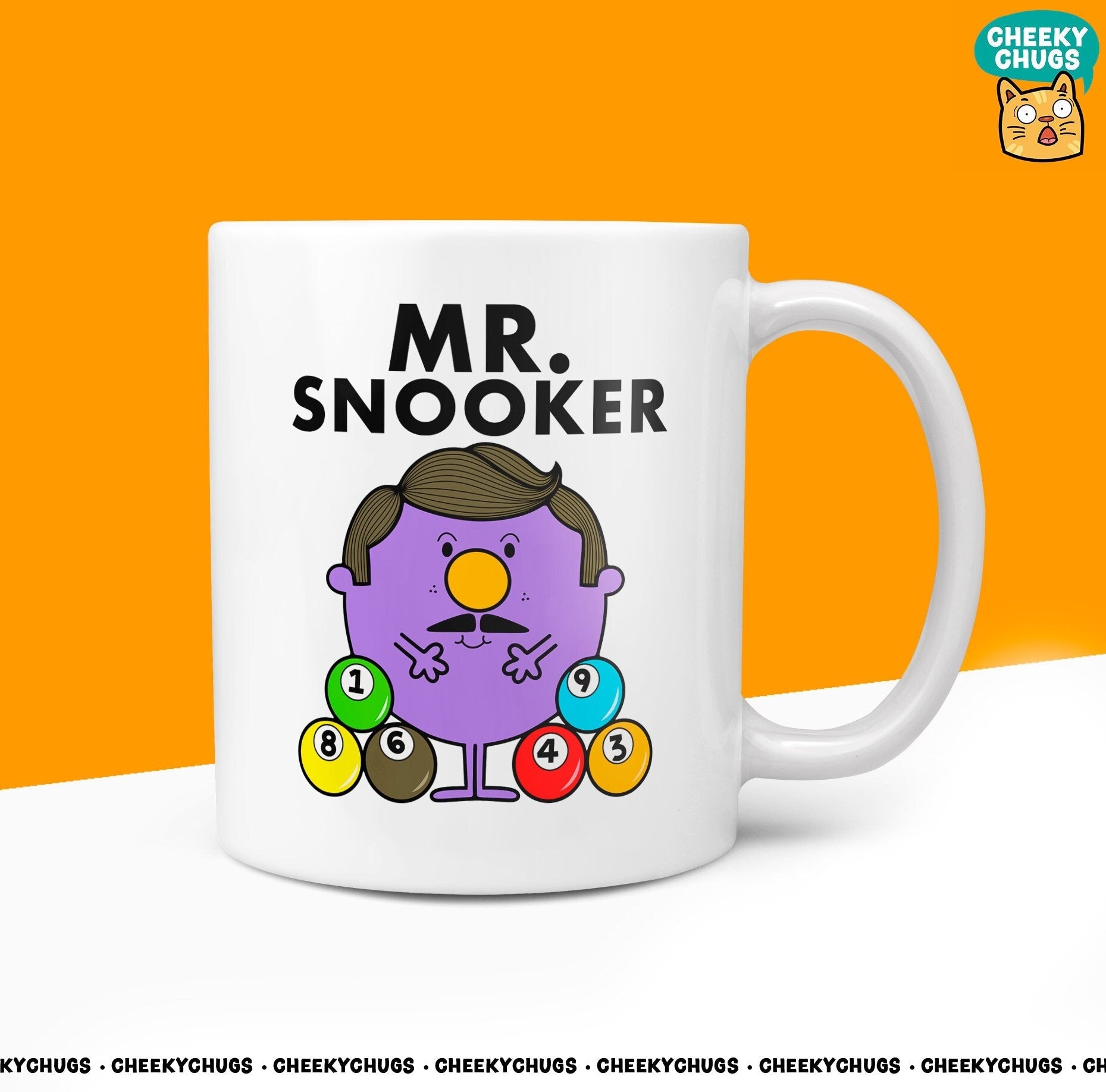 Novelty MR SNOOKER Mug Funny Men Mr Him Gift Secret Santa Present Unique Ceramic Novelty Office Birthday Christmas 10oz Coffee Tea Cup - CheekyChugs