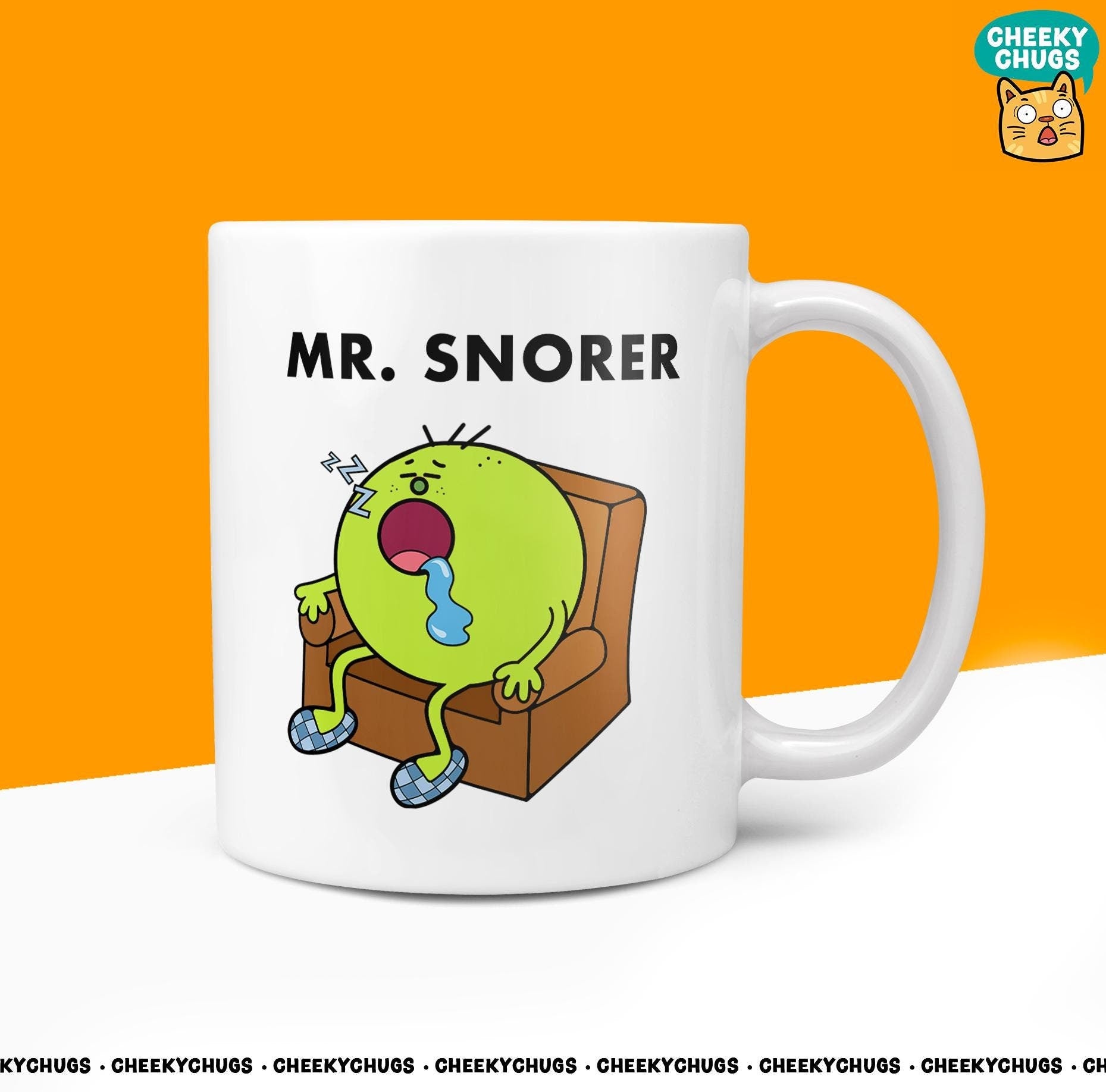 Novelty MR SNORER 10oz Coffee Mug - Funny Men Him Male Dad Grandad Character Cup For Christmas Birthday Gift Present Friend Coffee Mugs - CheekyChugs