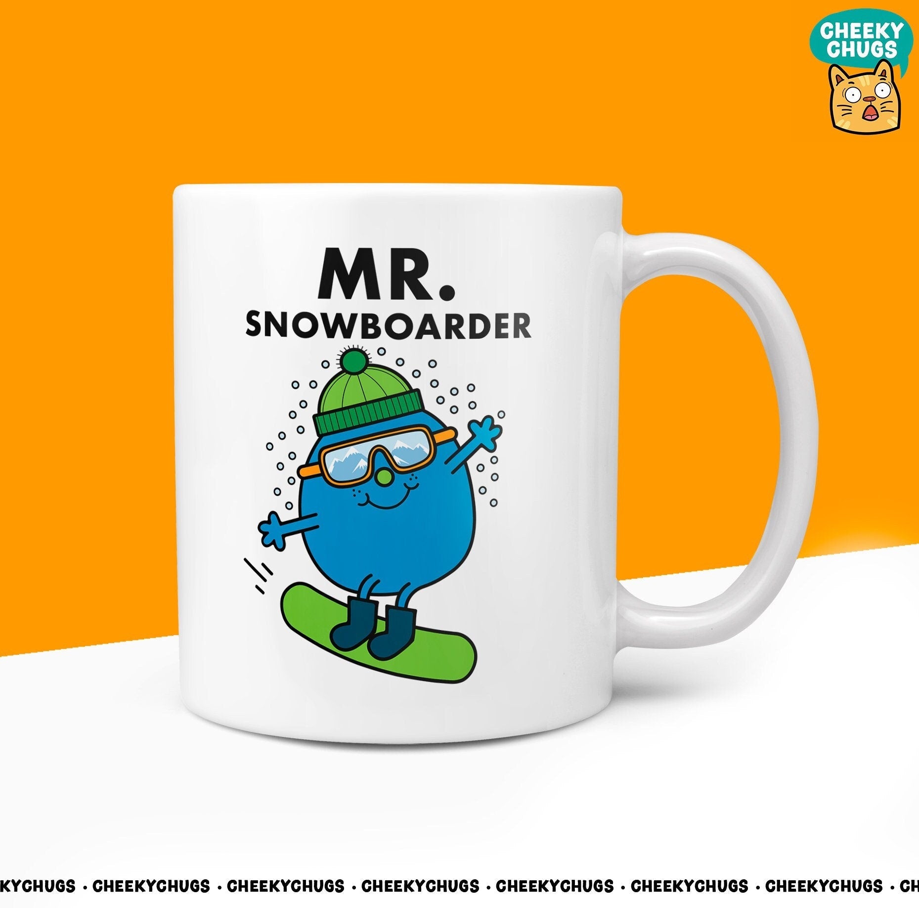 Novelty MR SNOWBOARDER Mug Funny Men Male Man Gift Secret Santa Present Ceramic Novelty Office Birthday Christmas 10oz Coffee Tea Cup - CheekyChugs