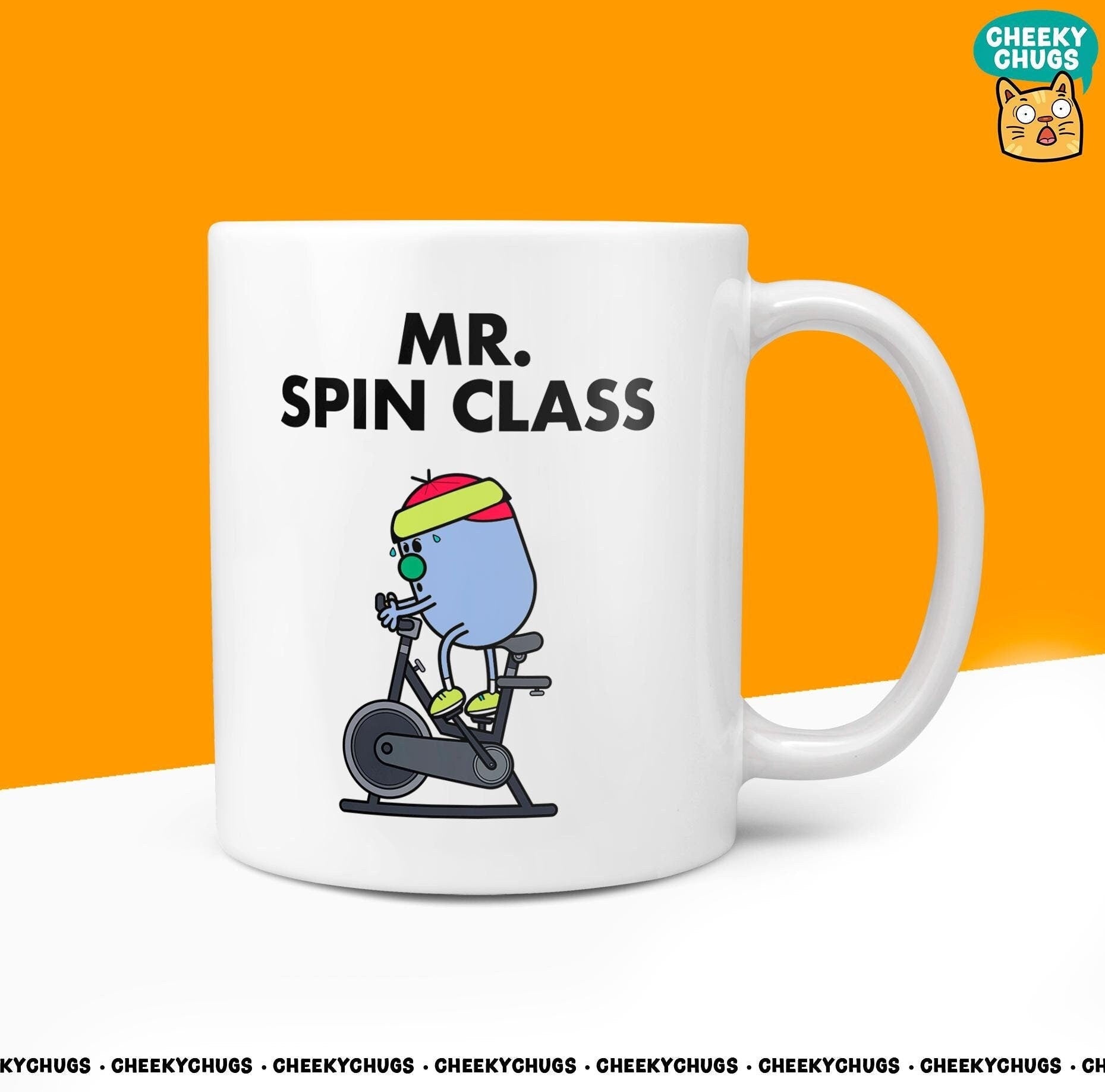 Novelty Mr SPIN CLASS Mug Funny Men Male Him Dad Gift Secret Santa Present Ceramic Novelty Office Birthday Christmas 10oz Coffee Tea Cup - CheekyChugs