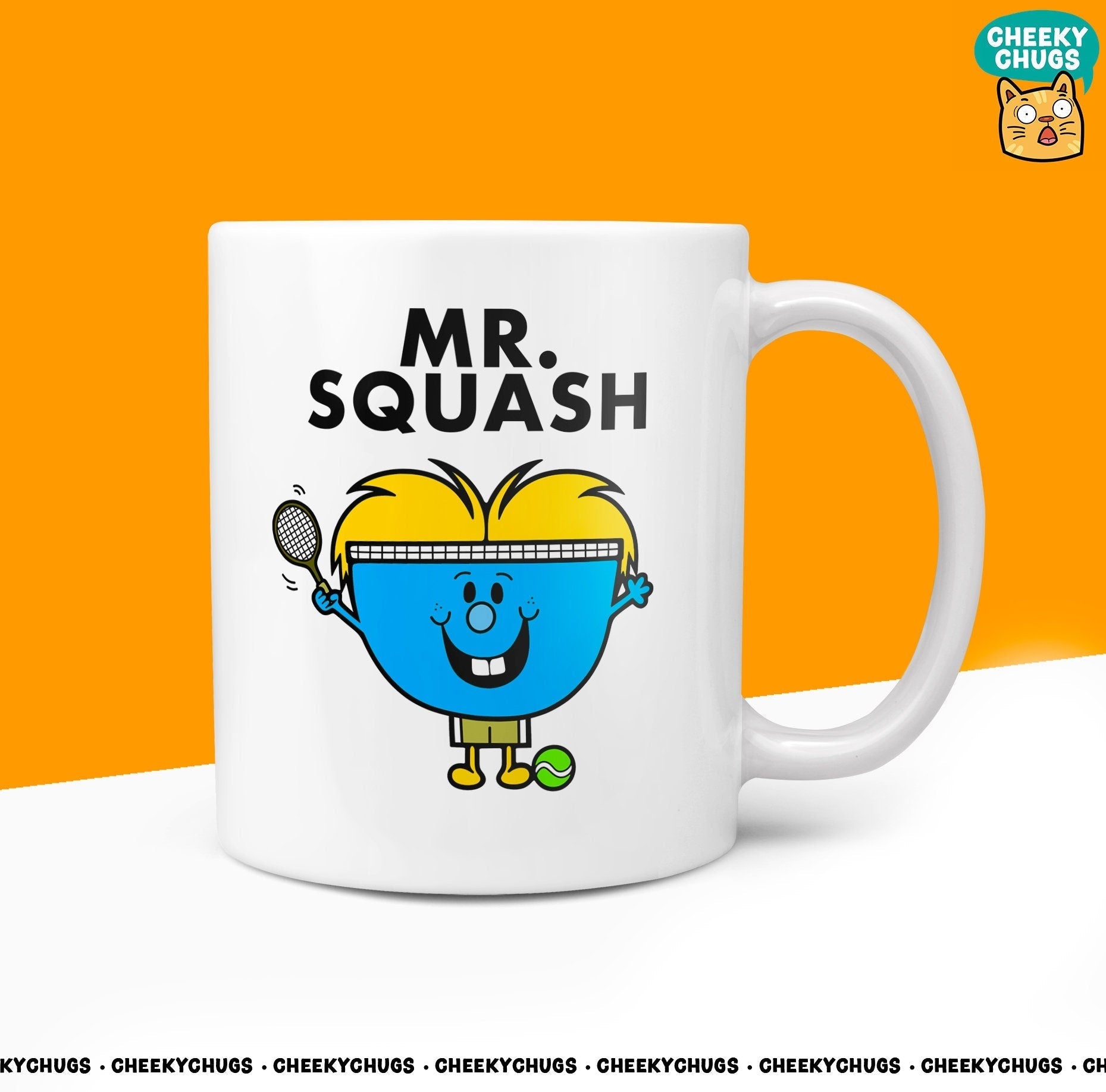 Novelty Mr SQUASH Mug Funny Men Mr Him Gift Secret Santa Team Present Unique Ceramic Novelty Office Birthday Christmas 10oz Coffee Tea Cup - CheekyChugs