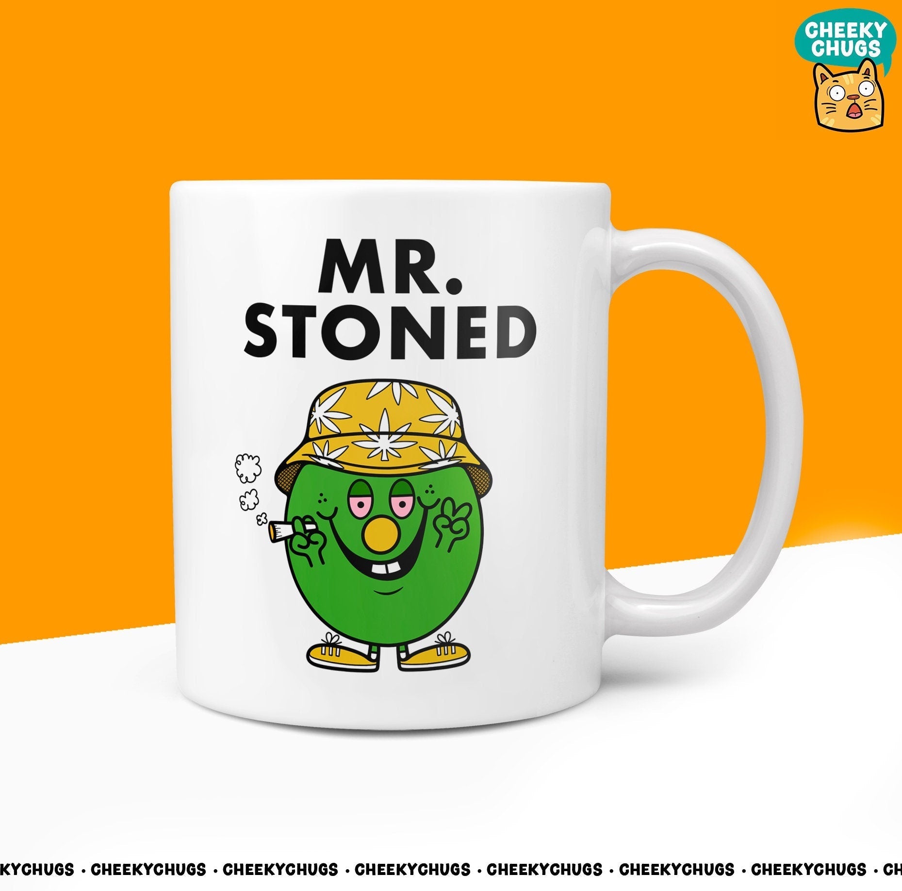 Novelty Mr STONED Mug Funny Men Mr Him Gift Secret Santa Present Unique Ceramic Novelty Office Birthday Christmas 10oz Coffee Tea Cup - CheekyChugs