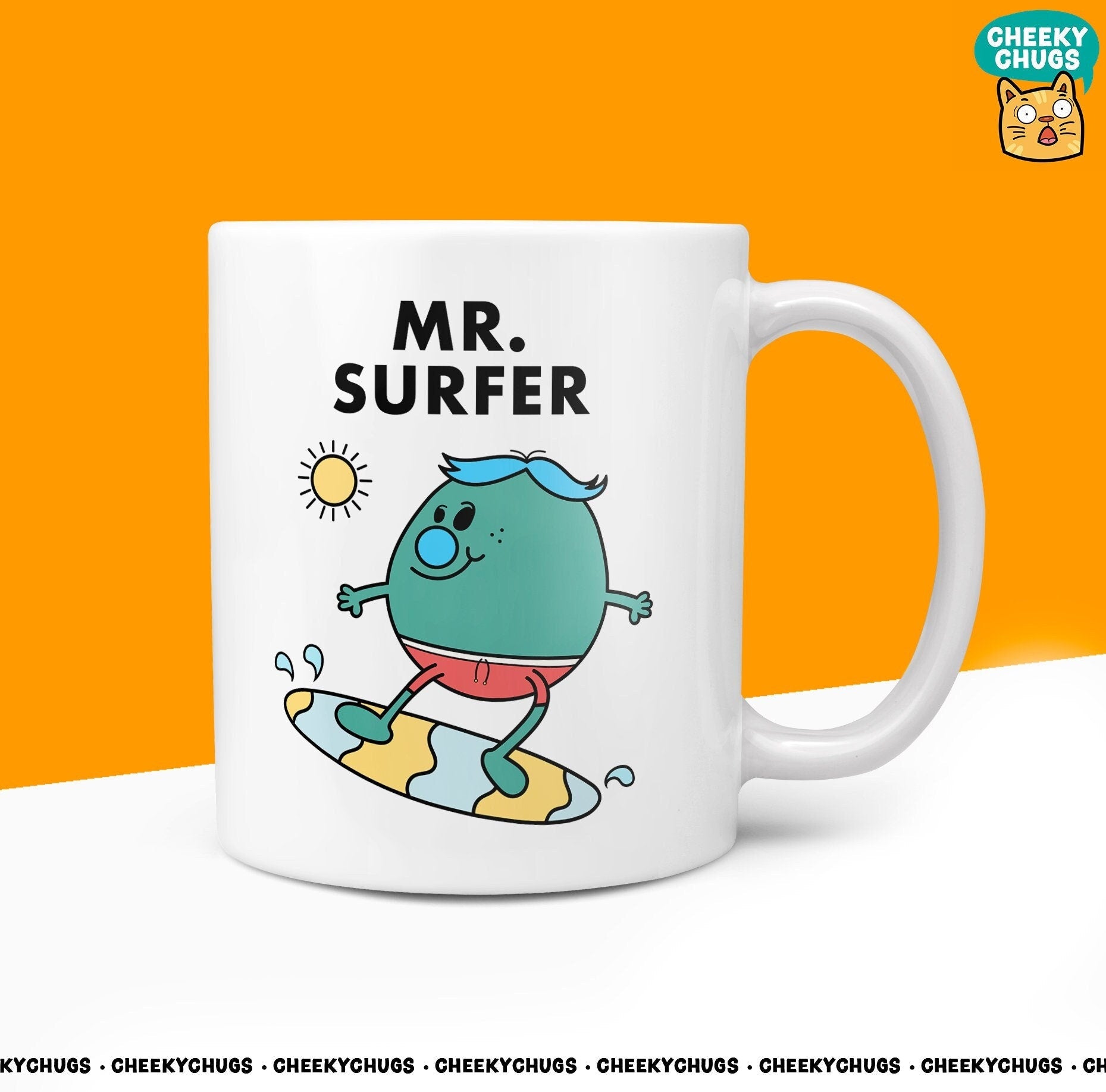 Novelty Mr SURFER Mug Funny Men Mr Him Gift Secret Santa Present Surfing Ceramic Novelty Office Birthday Christmas 10oz Coffee Tea Cup - CheekyChugs