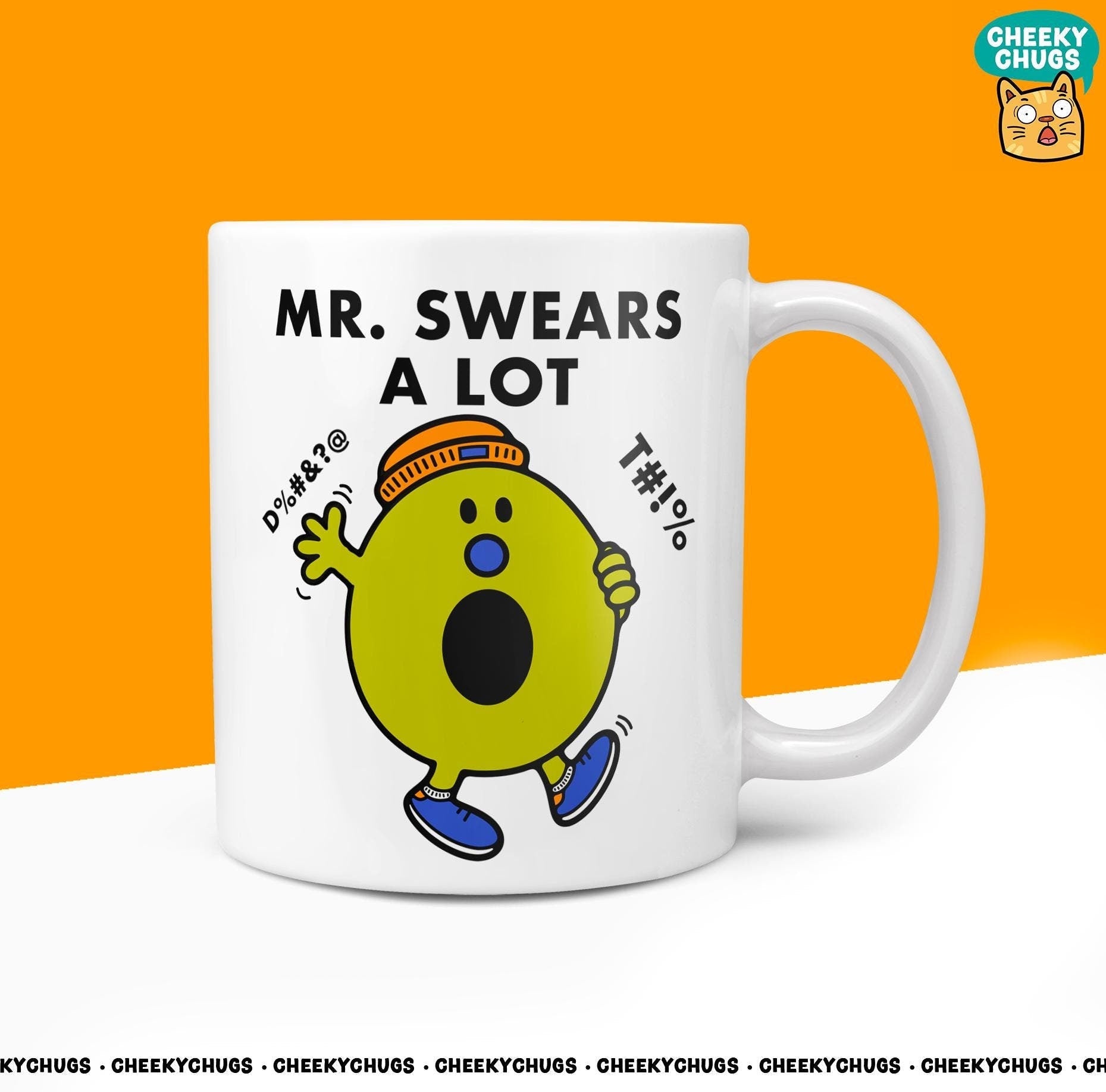Novelty Mr SWEARS A LOT Mug Funny Men Male Dad Gift Secret Santa Present Ceramic Novelty Office Birthday Christmas 10oz Coffee Tea Cup - CheekyChugs