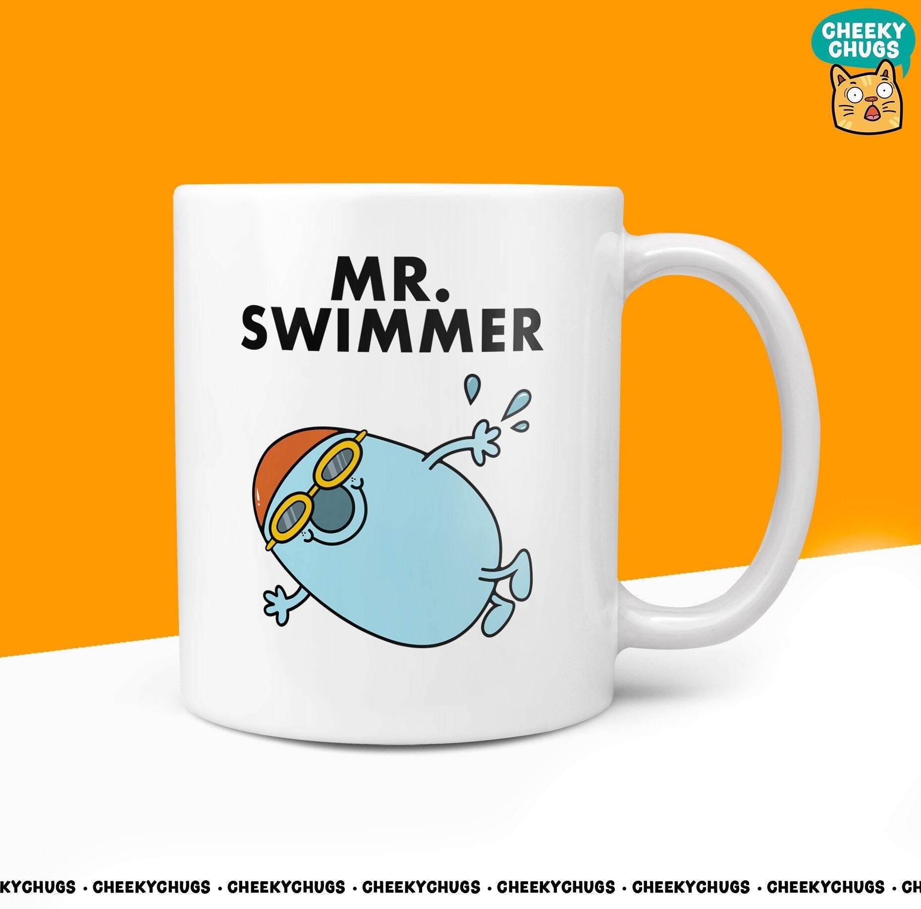 Novelty Mr SWIMMER Mug Funny Men Mr Him Gift Secret Santa Present Unique Ceramic Novelty Office Birthday Christmas 10oz Coffee Tea Cup - CheekyChugs