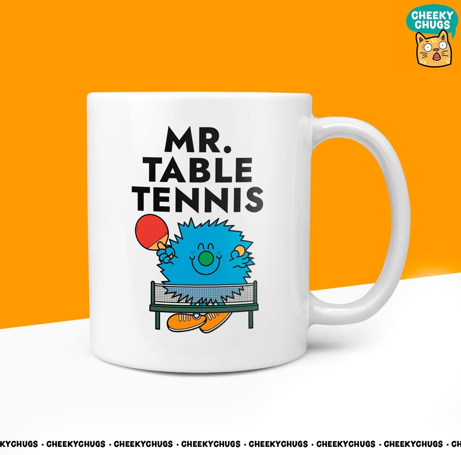 Novelty MR TABLE TENNIS Mug Funny Men Mr Him Gift Secret Santa Present Unique Ceramic Novelty Office Birthday Christmas 10oz Coffee Tea Cup - CheekyChugs