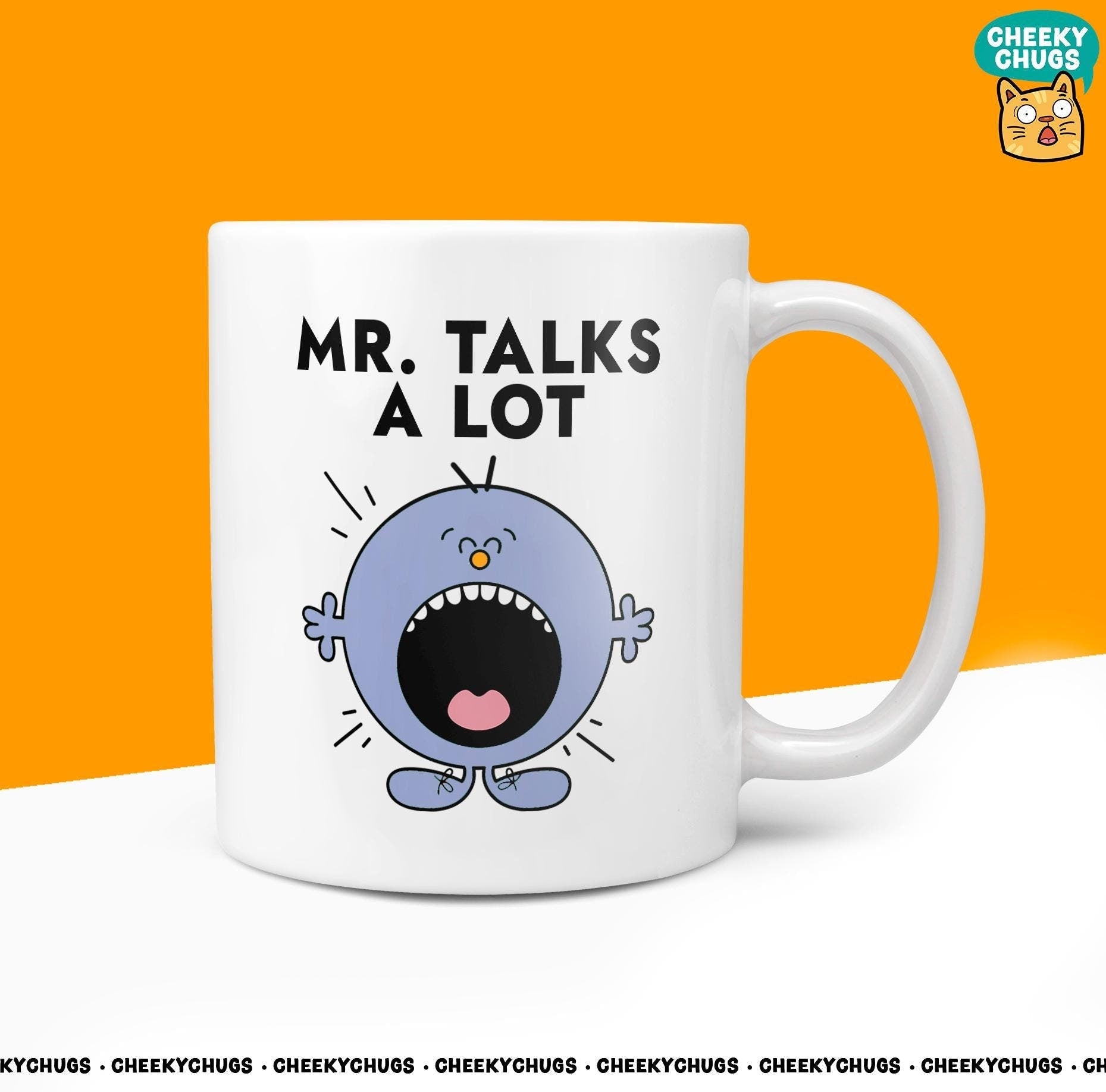 Novelty MR TALKS A LOT 10oz Coffee Mug - Funny Miss Female Cup For Christmas Birthday Gift Present Friend Coffee Mugs - CheekyChugs