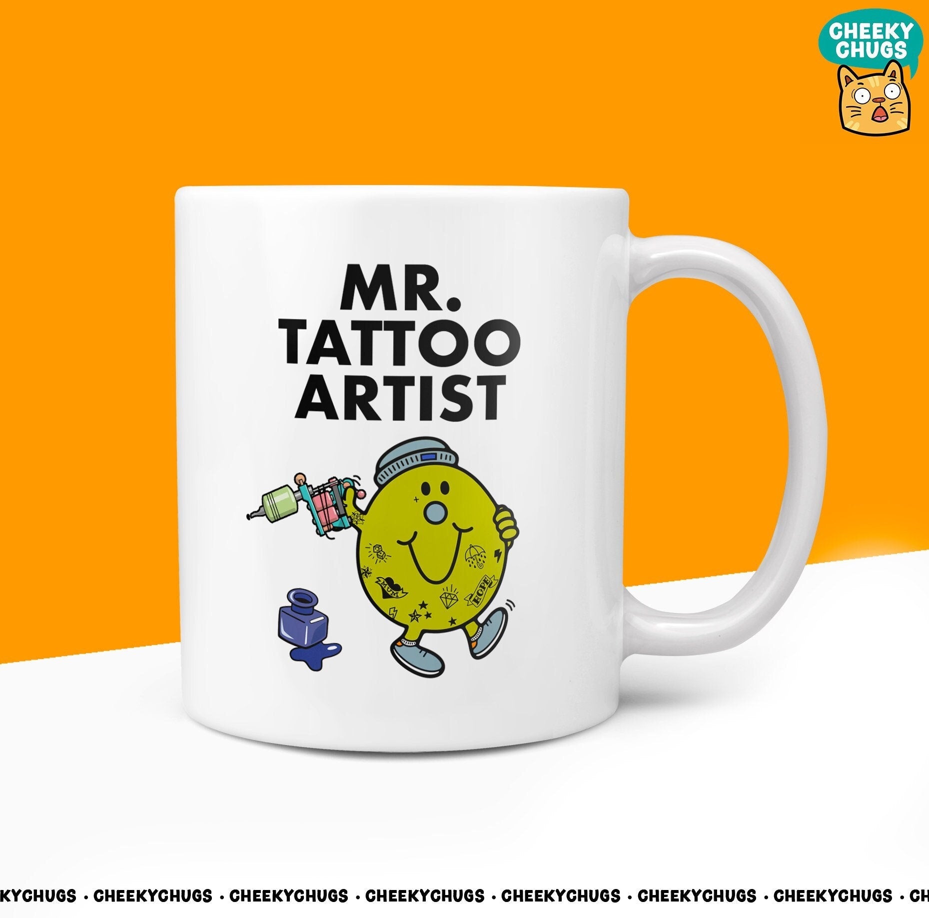 Novelty Mr TATTOO ARTIST Mug Funny Men Mr Him Gift Secret Santa Present Unique Ceramic Novelty Office Birthday Christmas 10oz Coffee Tea Cup - CheekyChugs