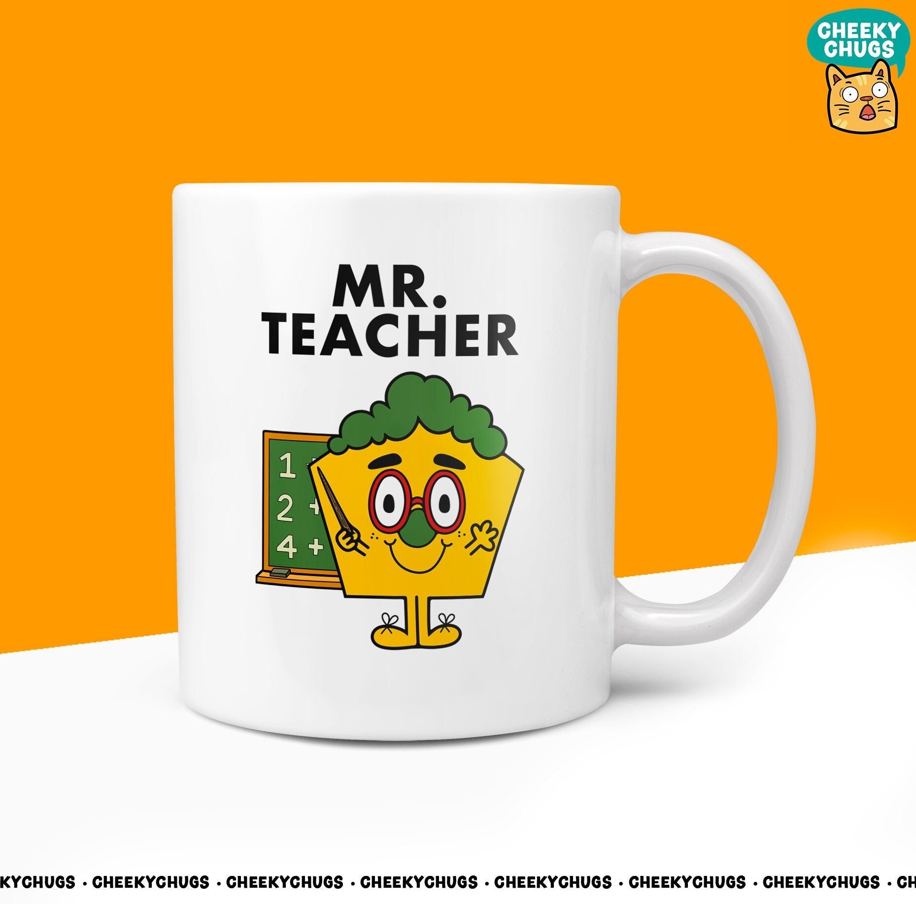Novelty Mr TEACHER Mug Funny Men Mr Him Gift Secret Santa Present Unique Ceramic Novelty Office Birthday Christmas 10oz Coffee Tea Cup - CheekyChugs