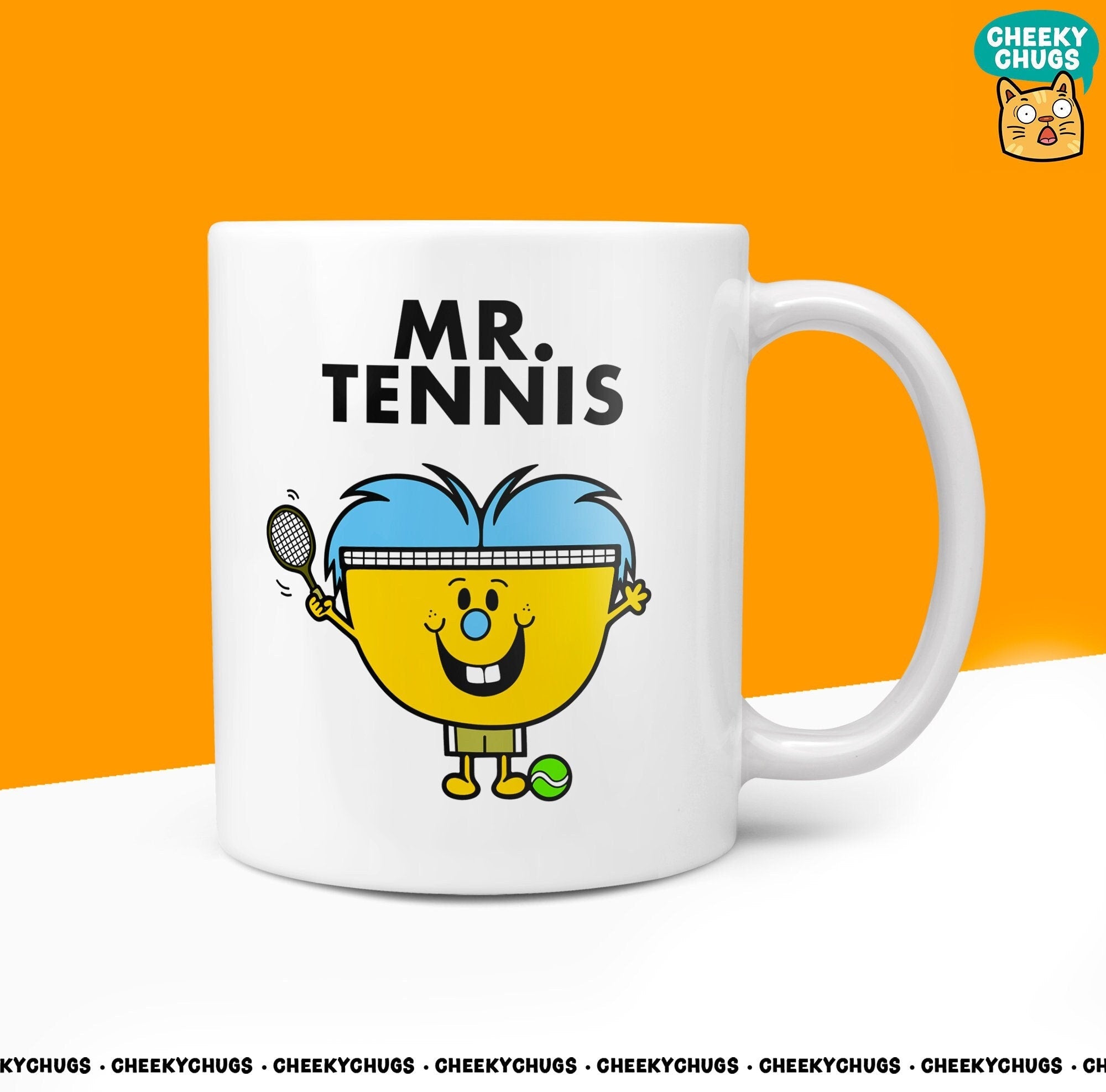 Novelty Mr TENNIS Mug Funny Men Mr Him Gift Secret Santa Present Unique Ceramic Novelty Office Birthday Christmas 10oz Coffee Tea Cup - CheekyChugs