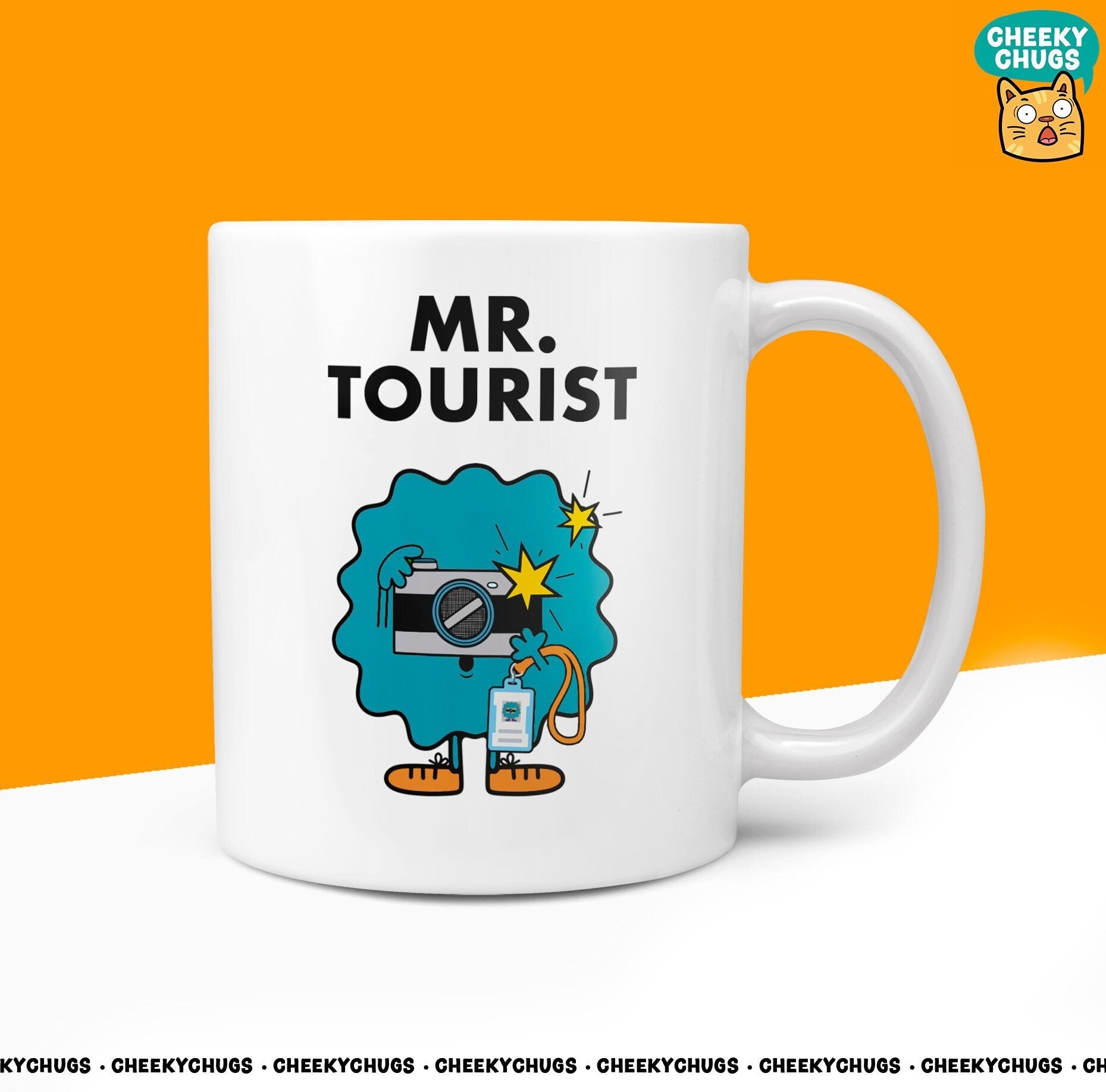 Novelty MR TOURIST Mug Funny Men Mens Him Gift Secret Santa Present Unique Ceramic Novelty Birthday Christmas 10oz - CheekyChugs