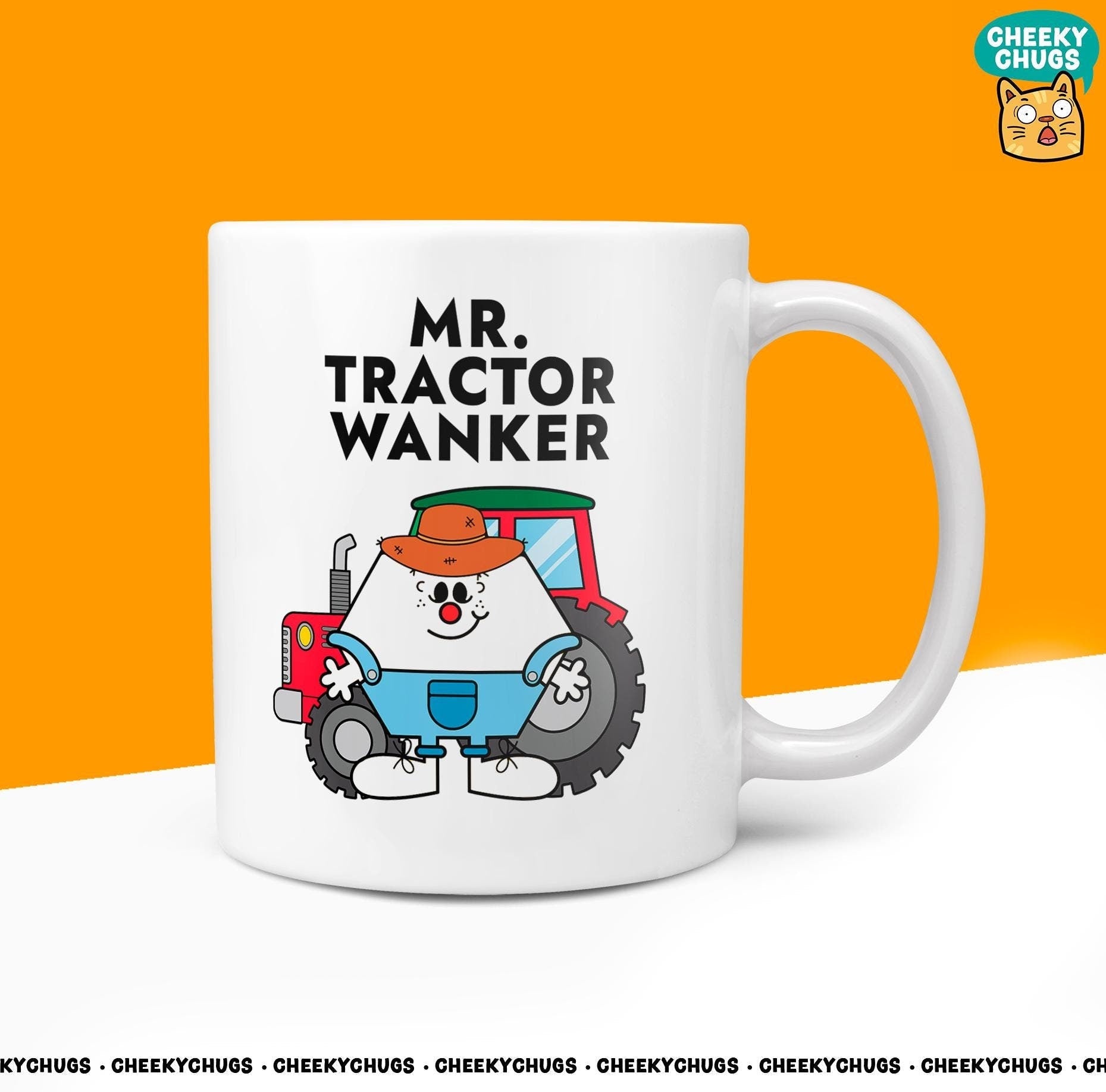 Novelty MR TRACTOR WANKER Mug Funny Men Mr Him Gift Secret Santa Present Unique Ceramic Farmer Office Birthday Christmas Coffee Tea Cup - CheekyChugs