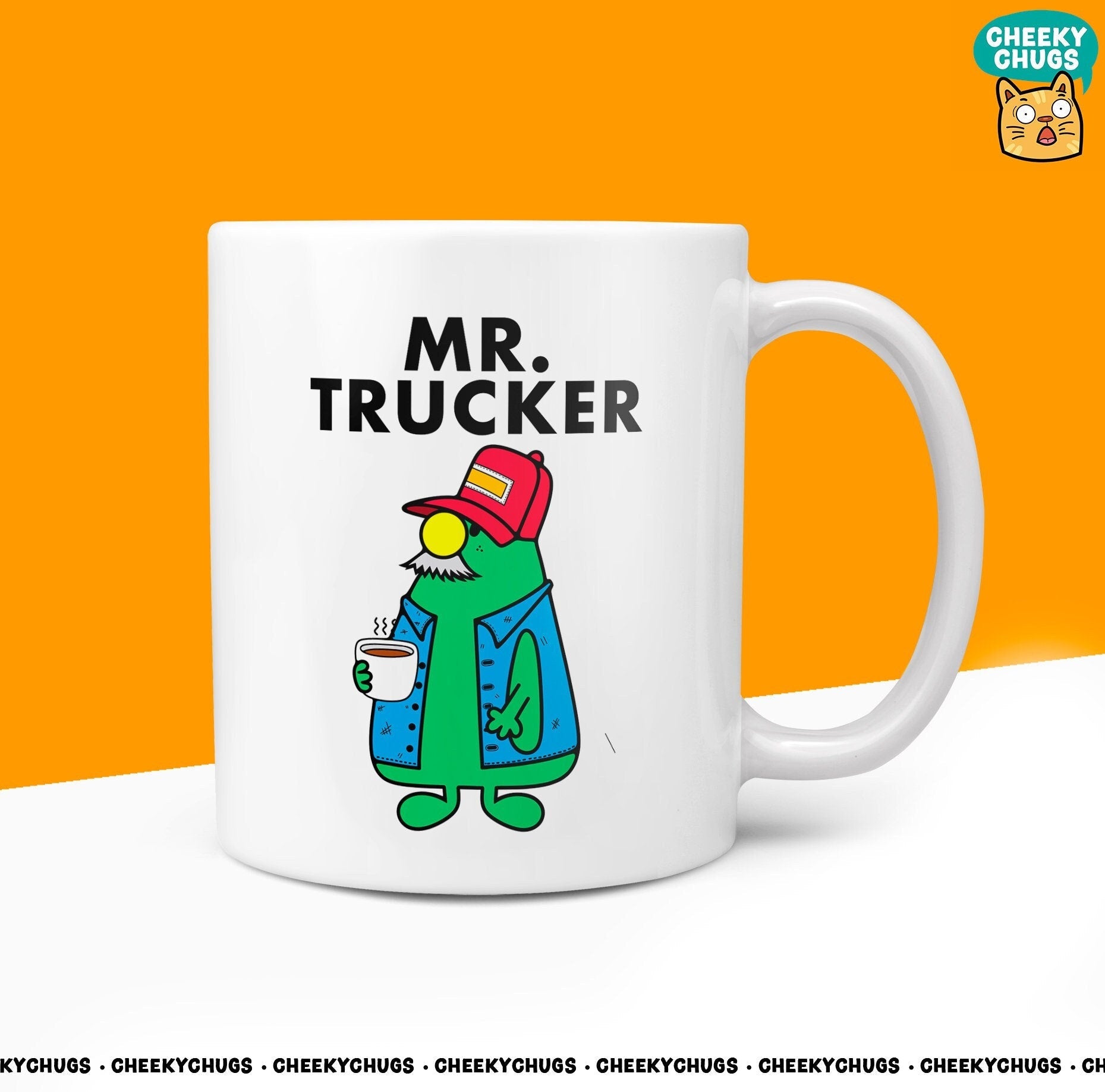 Novelty MR TRUCKER Mug Funny Men Mr Him Gift Secret Santa Present Unique Ceramic Novelty Office Birthday Christmas 10oz Coffee Tea Cup - CheekyChugs