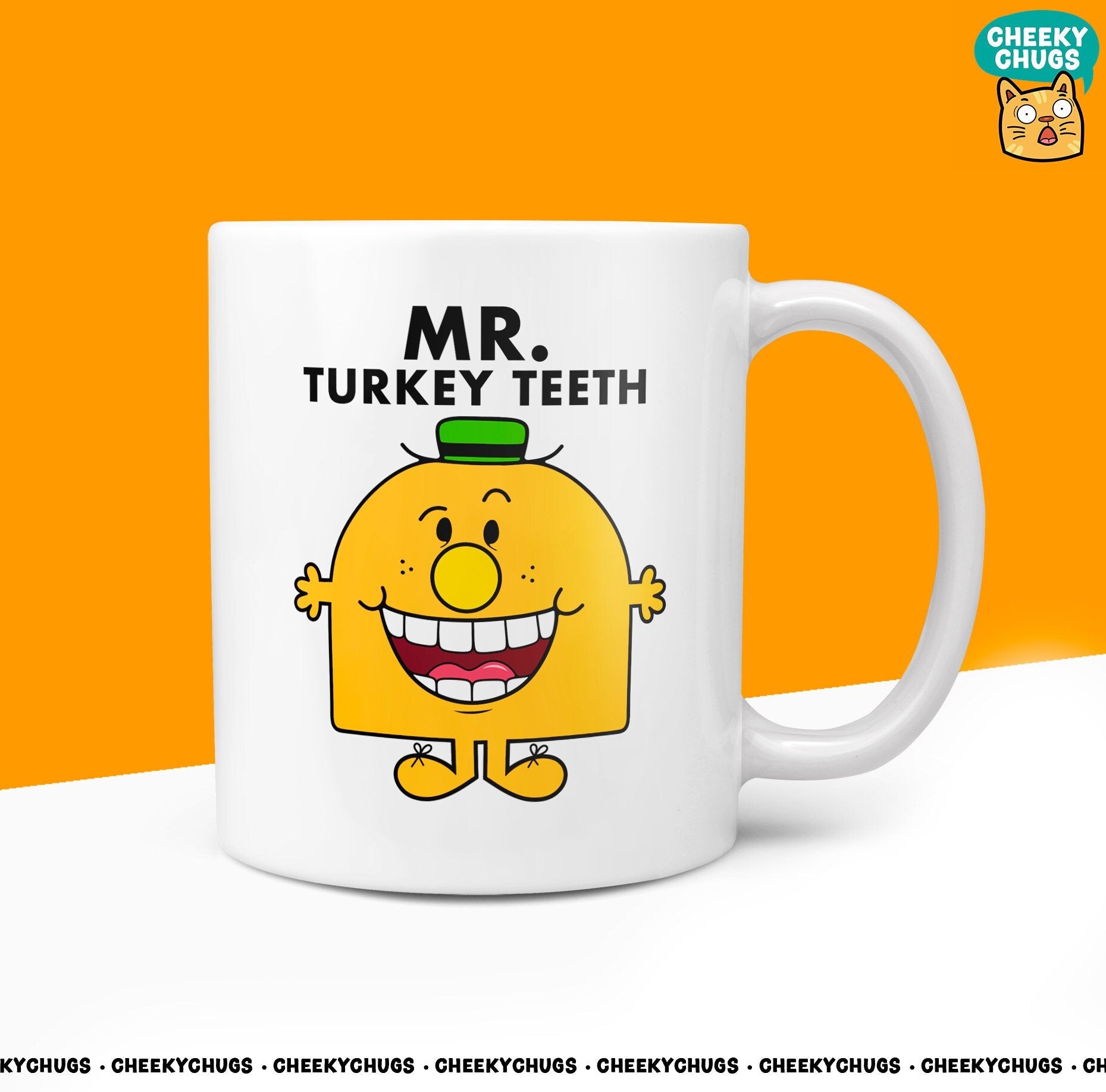 Novelty MR TURKEY TEETH Mug Funny Men Mr Him Gift Secret Santa Present Unique Ceramic Novelty Office Birthday Christmas 10oz Coffee Tea Cup - CheekyChugs